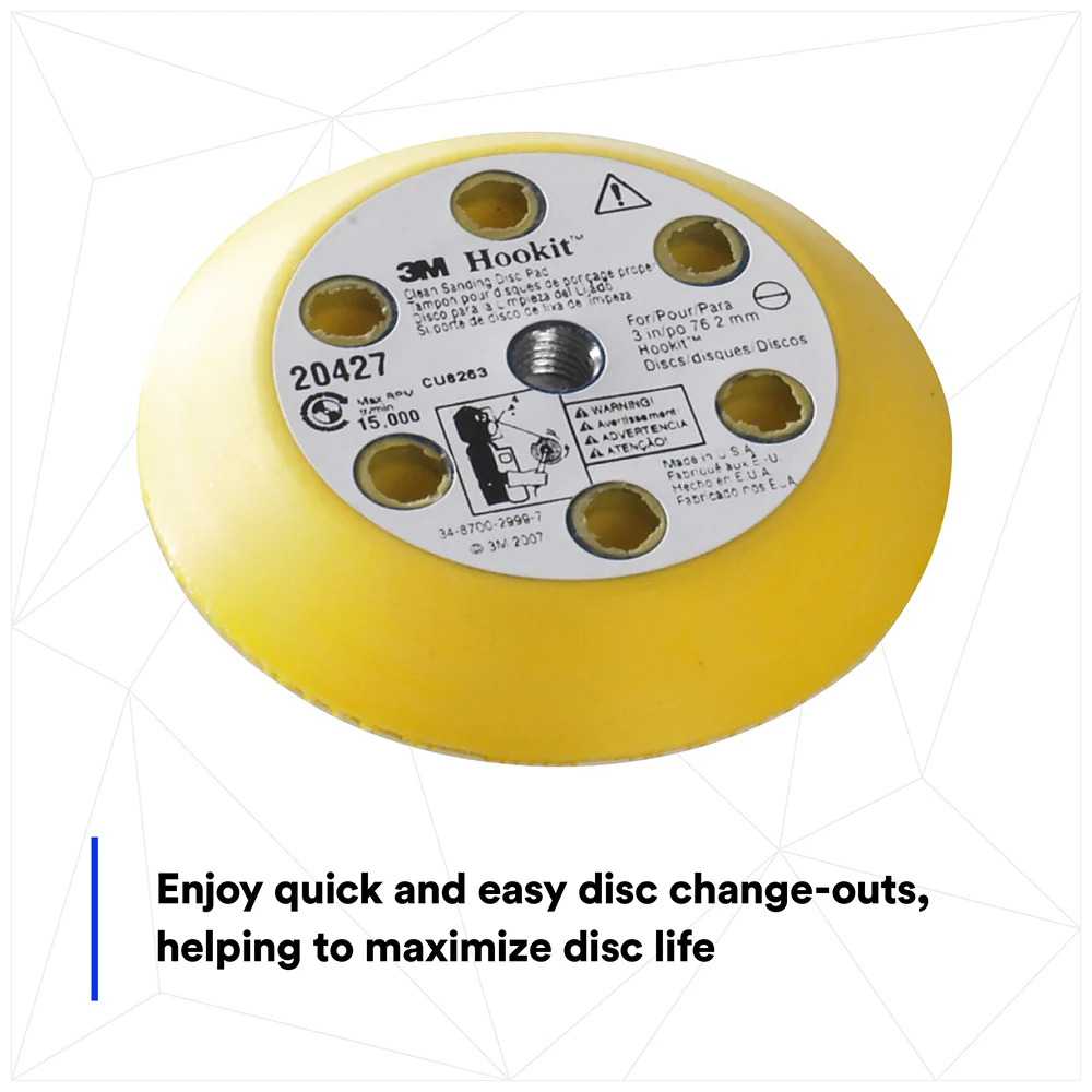 3M Clean Sanding Disc Pad Kit for Orbital/DA Polishers, 20427 - 3" - Image 4