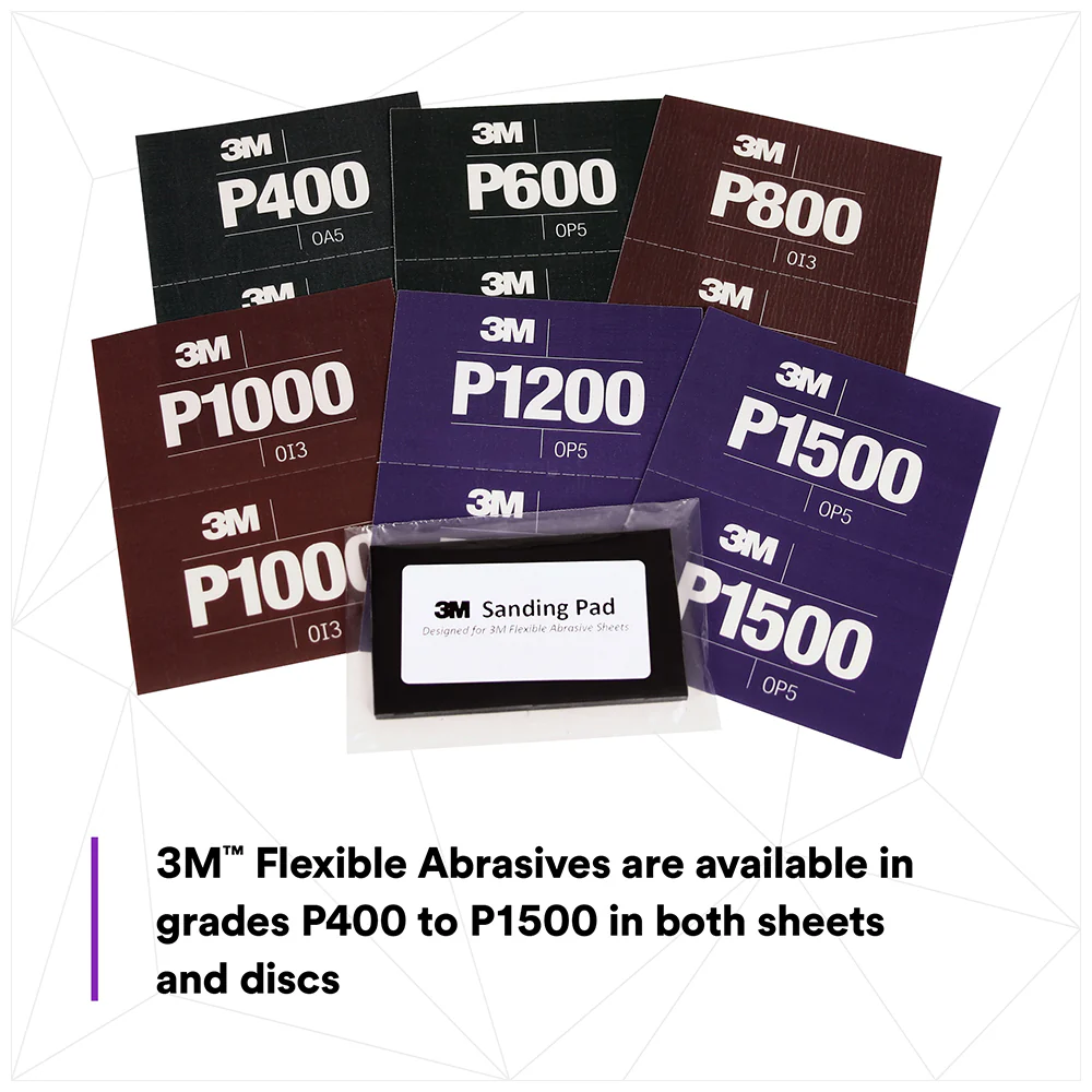 3M Flexible Abrasive Hookit Sheets, 34343 - 1500 grit (25 sheets) - Image 2