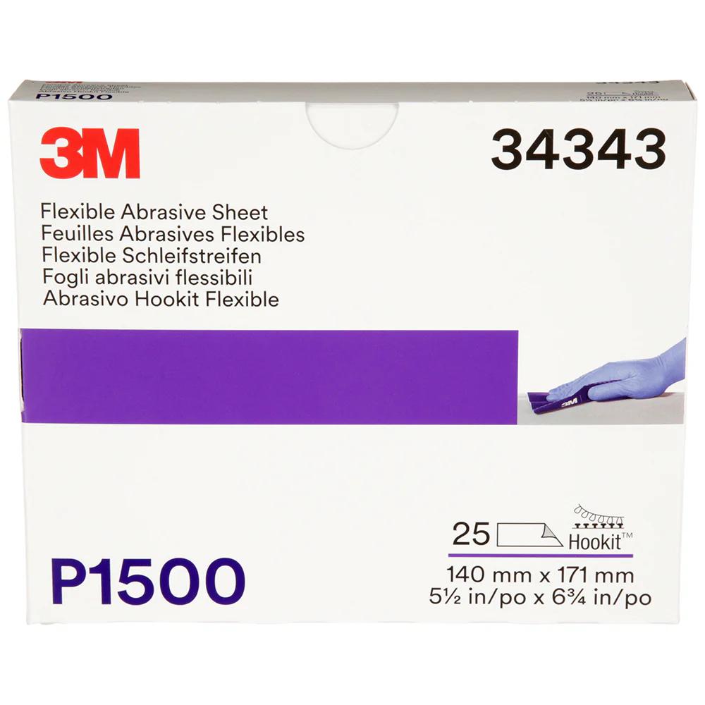 3M Flexible Abrasive Hookit Sheets, 34343 - 1500 grit (25 sheets) - Image 4