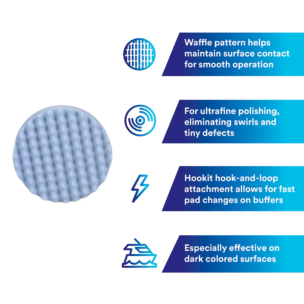 3M Perfect-It Foam Ultrafine Polishing Pad, 05733 - 8", Blue - Image 4