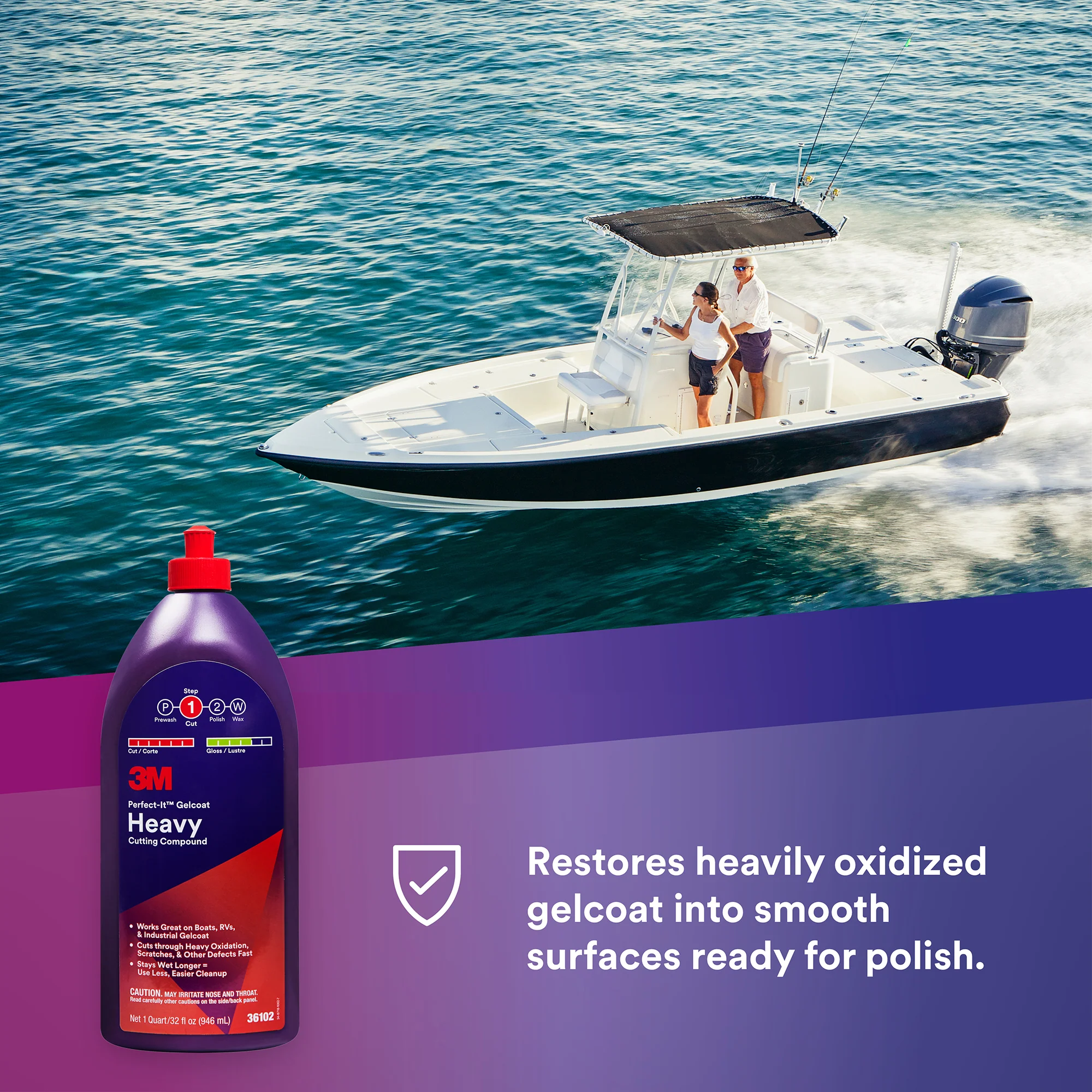 3M Perfect-It Gelcoat Heavy Cutting Compound, 36102 - 32 oz. - Image 5