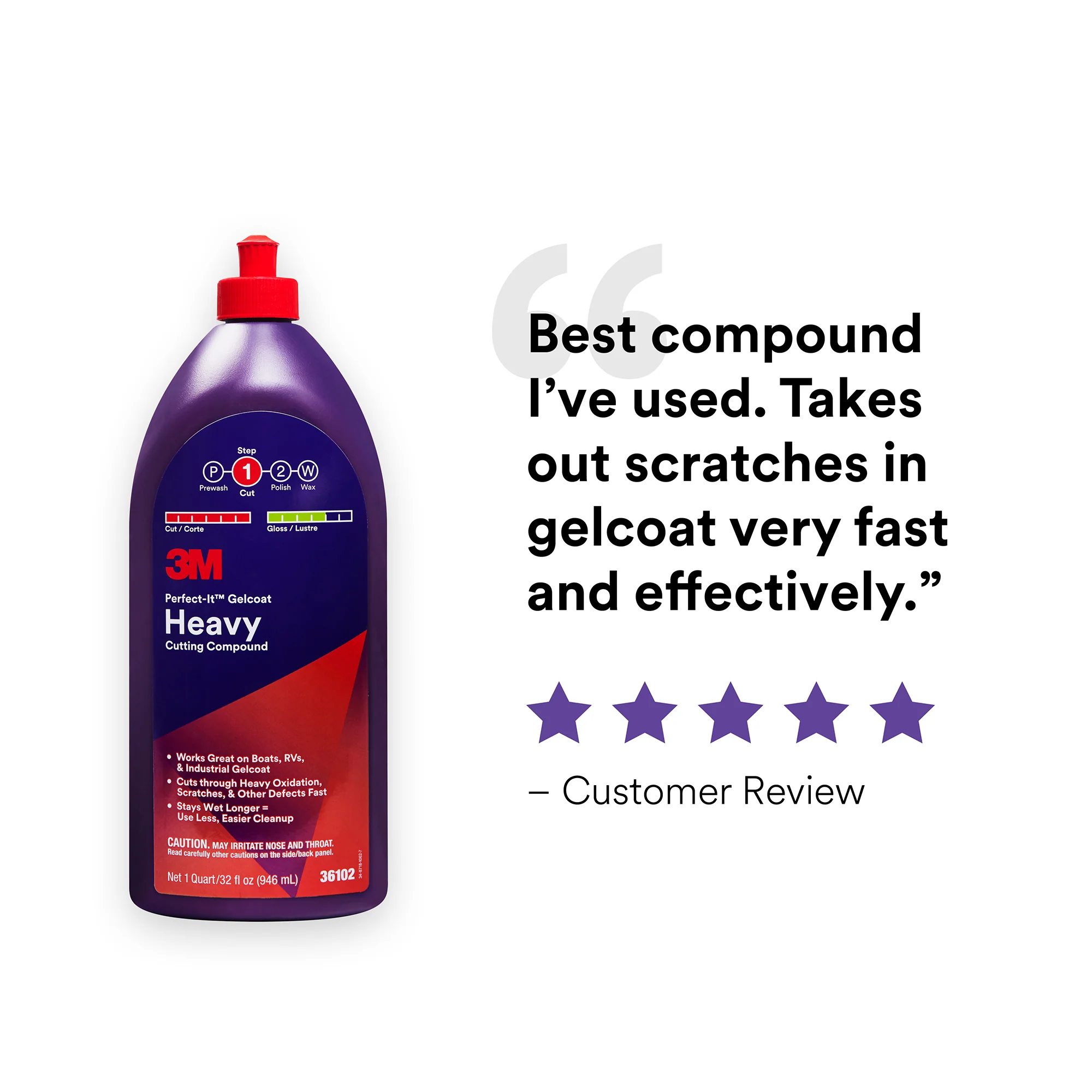 3M Perfect-It Gelcoat Heavy Cutting Compound, 36102 - 32 oz. - Image 6