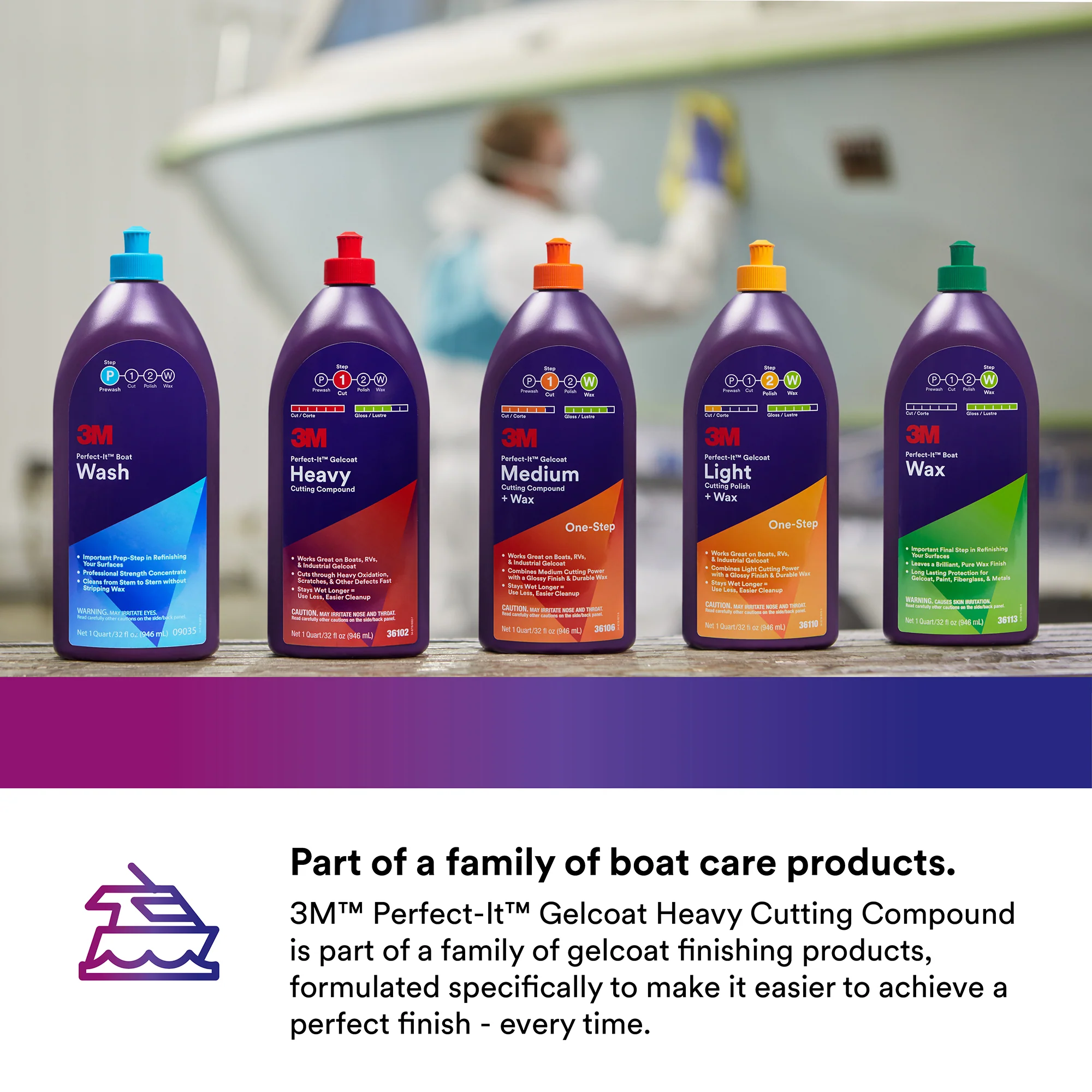 3M Perfect-It Gelcoat Heavy Cutting Compound, 36102 - 32 oz. - Image 7