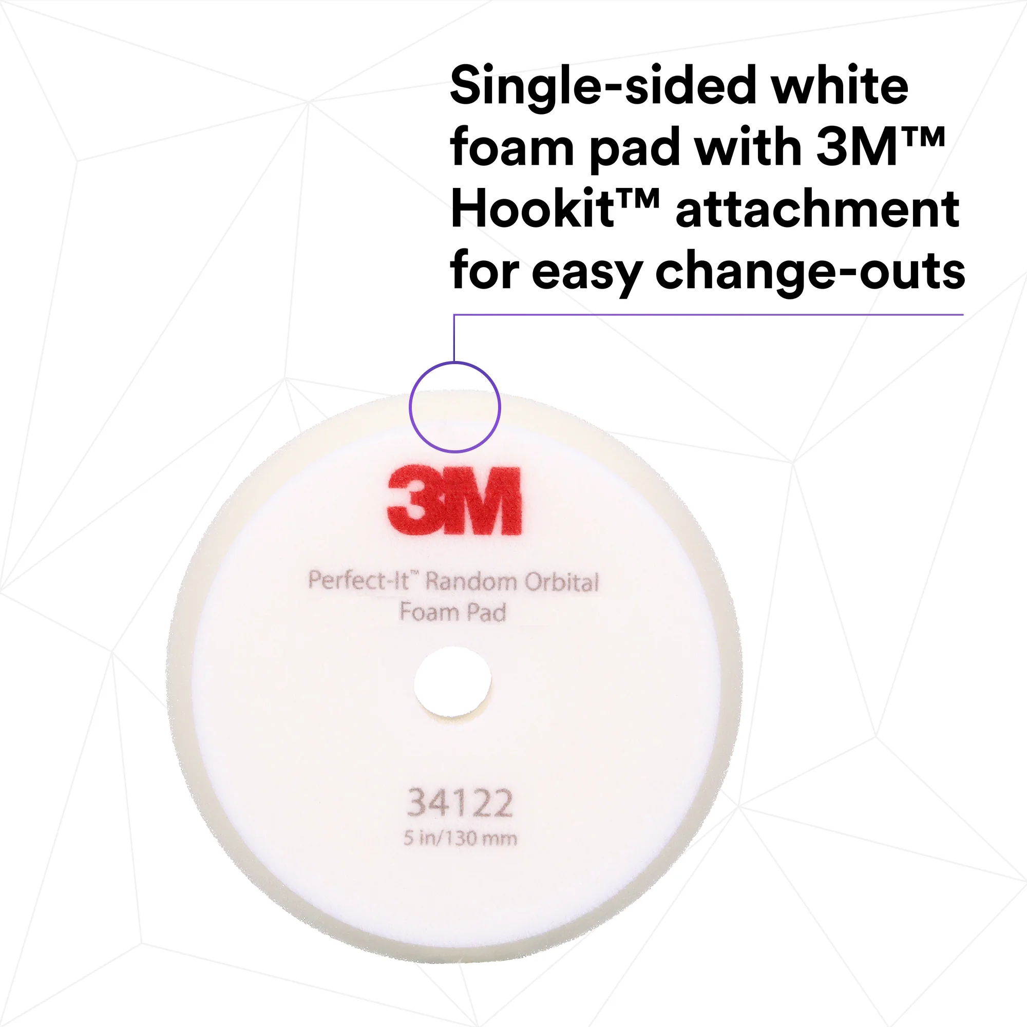 3M Perfect-It Random Orbital Foam Compounding Pad, 34122 - 5" White Foam (2 pack) - Image 2