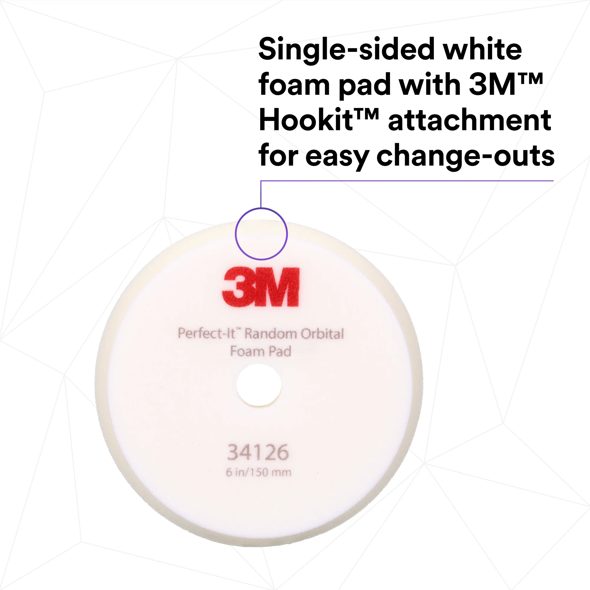 3M Perfect-It Random Orbital Foam Compounding Pad, 34126 - 6" White Foam (2 pack) - Image 2