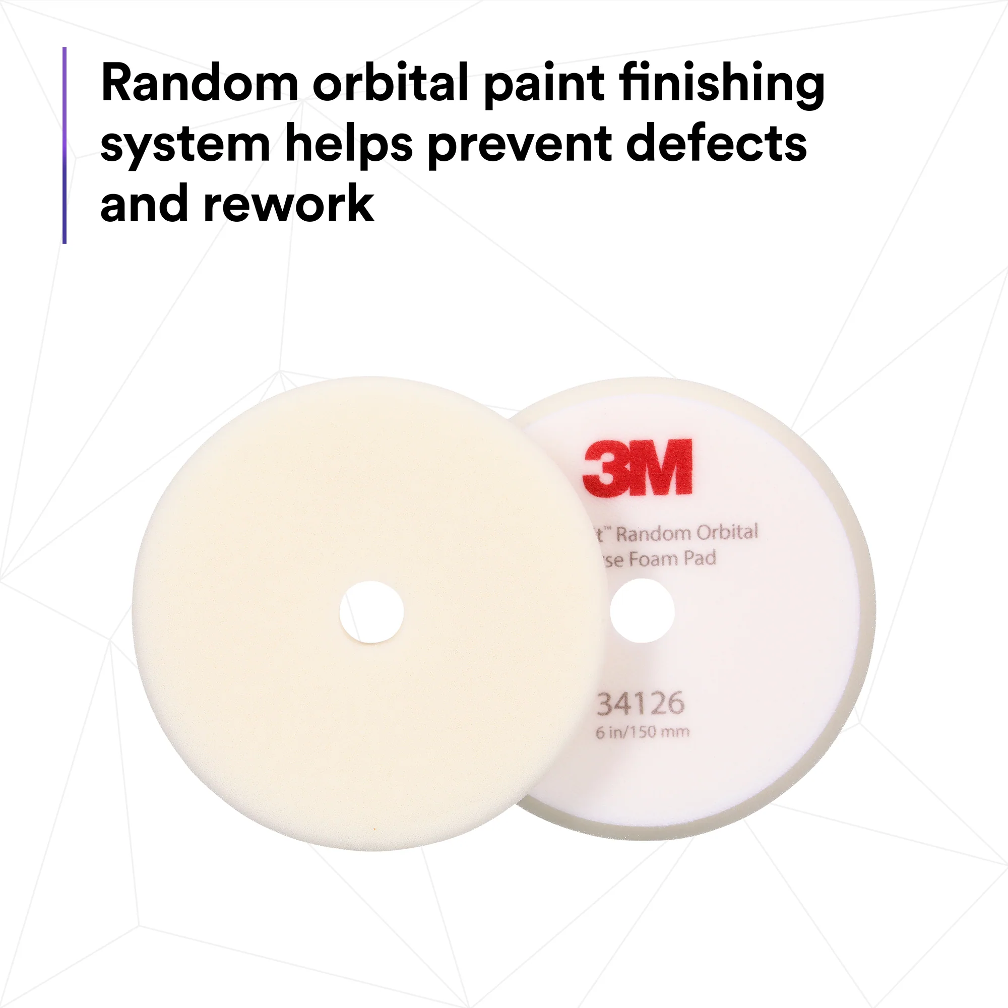 3M Perfect-It Random Orbital Foam Compounding Pad, 34126 - 6" White Foam (2 pack) - Image 4