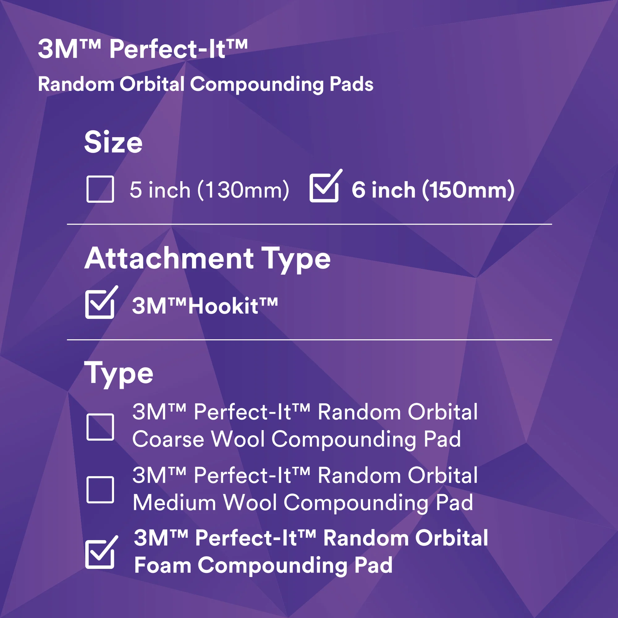3M Perfect-It Random Orbital Foam Compounding Pad, 34126 - 6" White Foam (2 pack) - Image 9