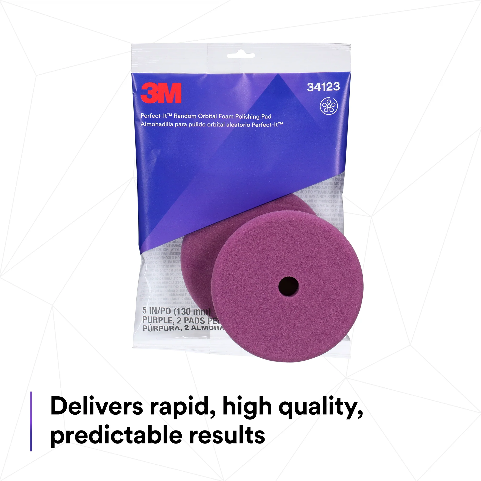 3M Perfect-It Random Orbital Foam Polishing Pad, 34123 - 5" Purple Foam (2 pack) - Image 8