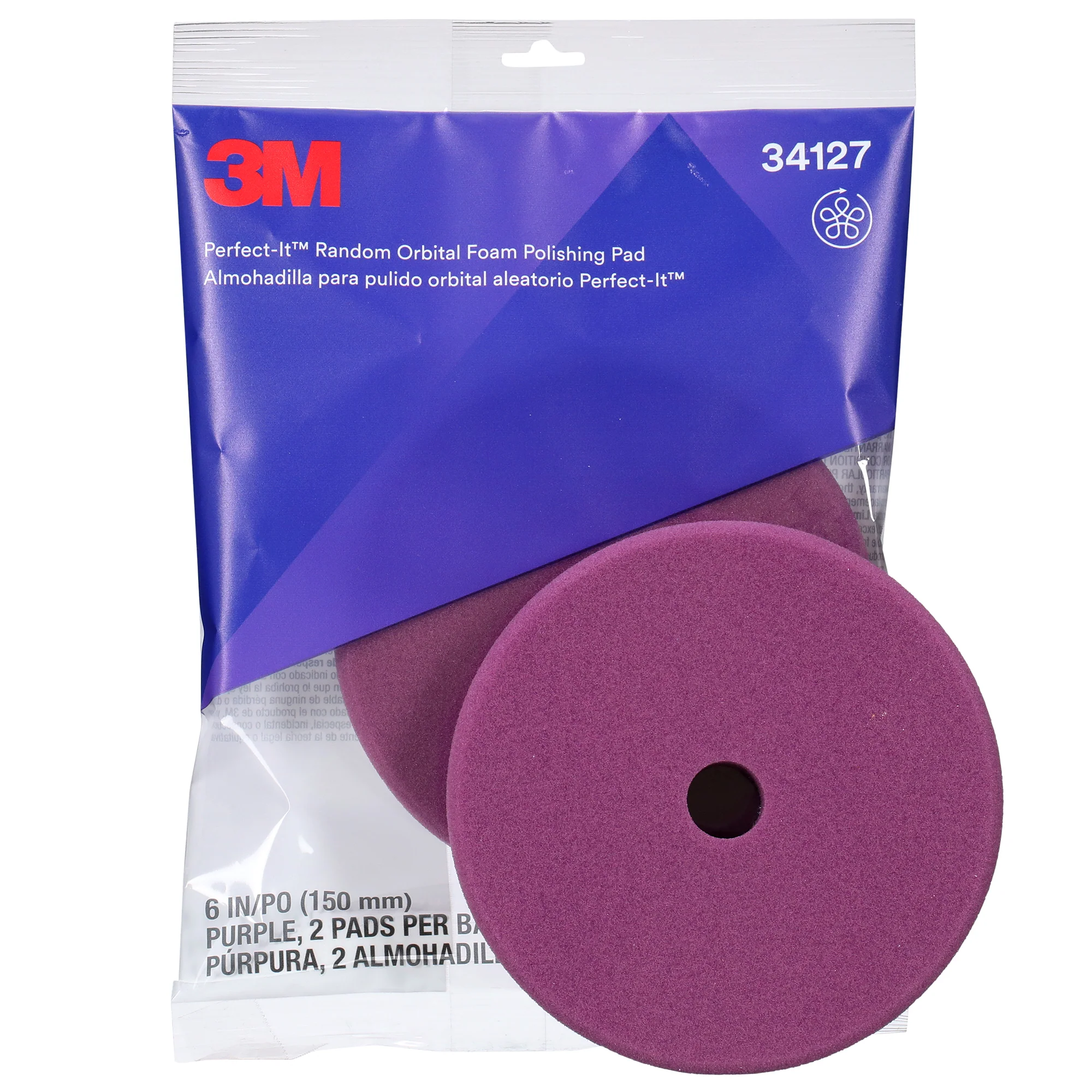 3M Perfect-It Random Orbital Foam Polishing Pad, 34127 - 6" Purple Foam (2 pack) - Image 5