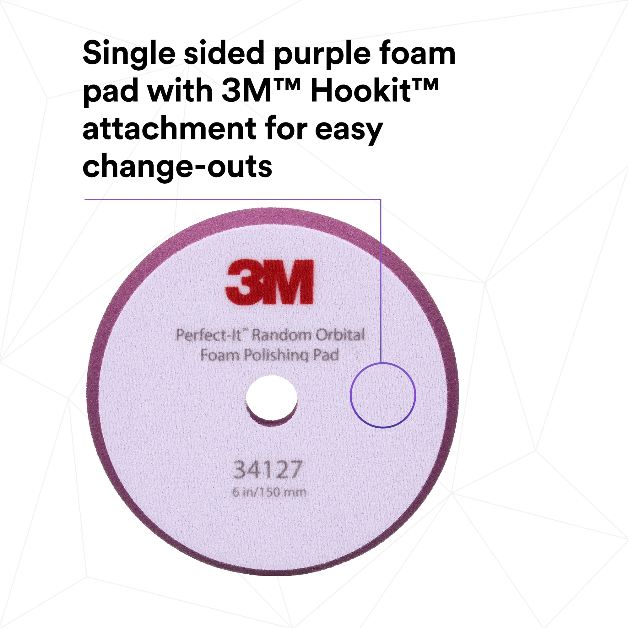 3M Perfect-It Random Orbital Foam Polishing Pad, 34127 - 6" Purple Foam (2 pack) - Image 6