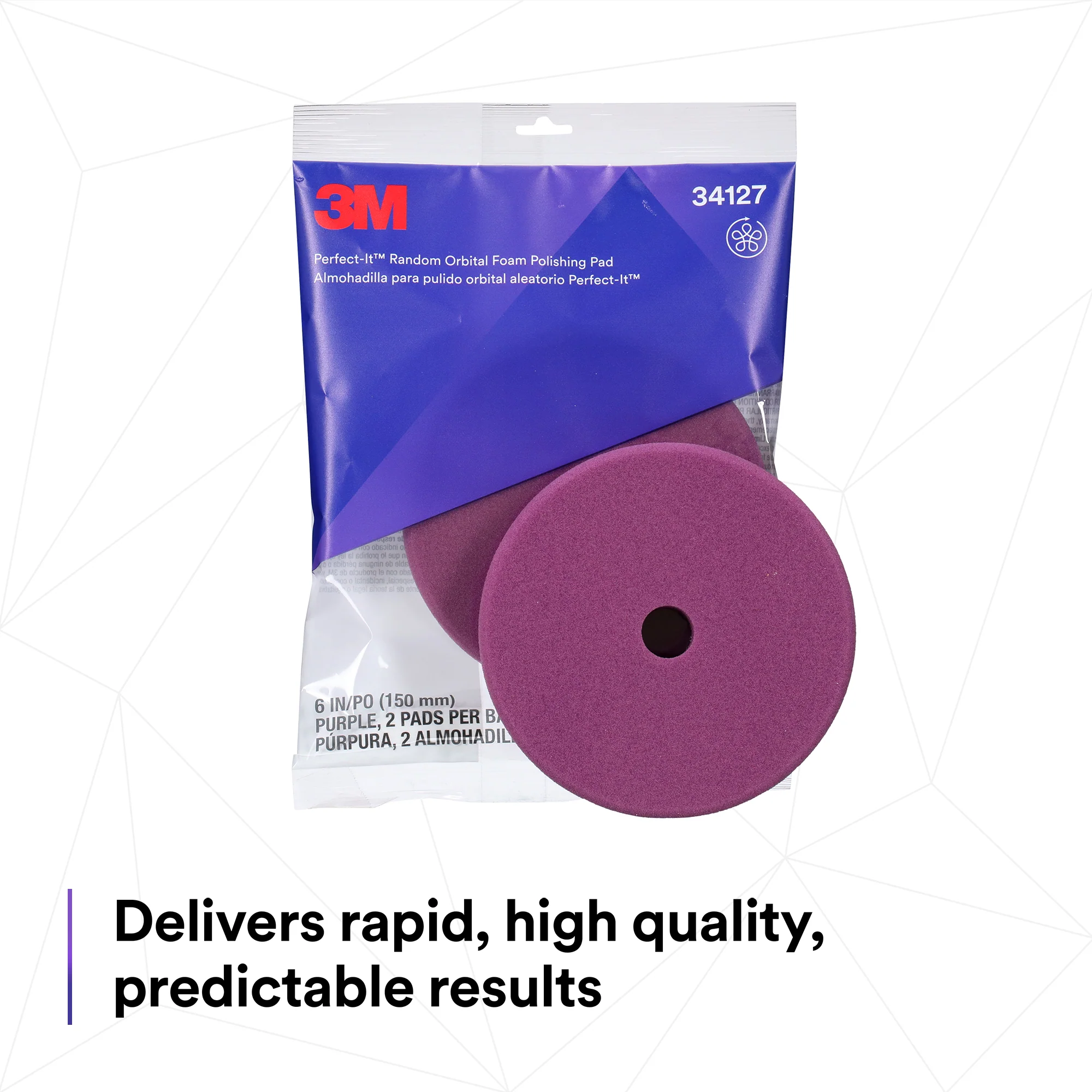 3M Perfect-It Random Orbital Foam Polishing Pad, 34127 - 6" Purple Foam (2 pack) - Image 8
