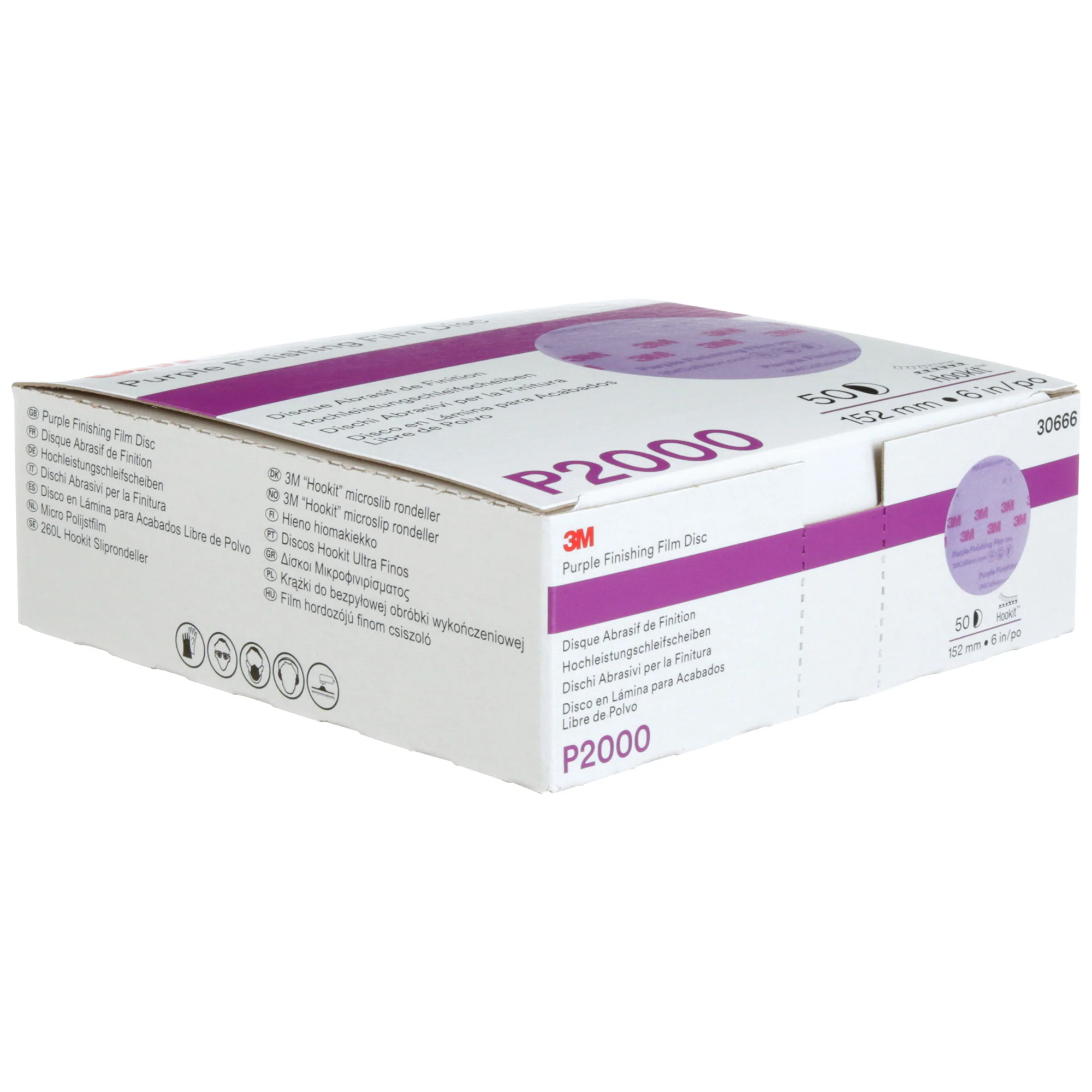 3M Purple Finishing Film Sanding Discs, 30666 - 6", 2000 grit (box of 50) - Image 6