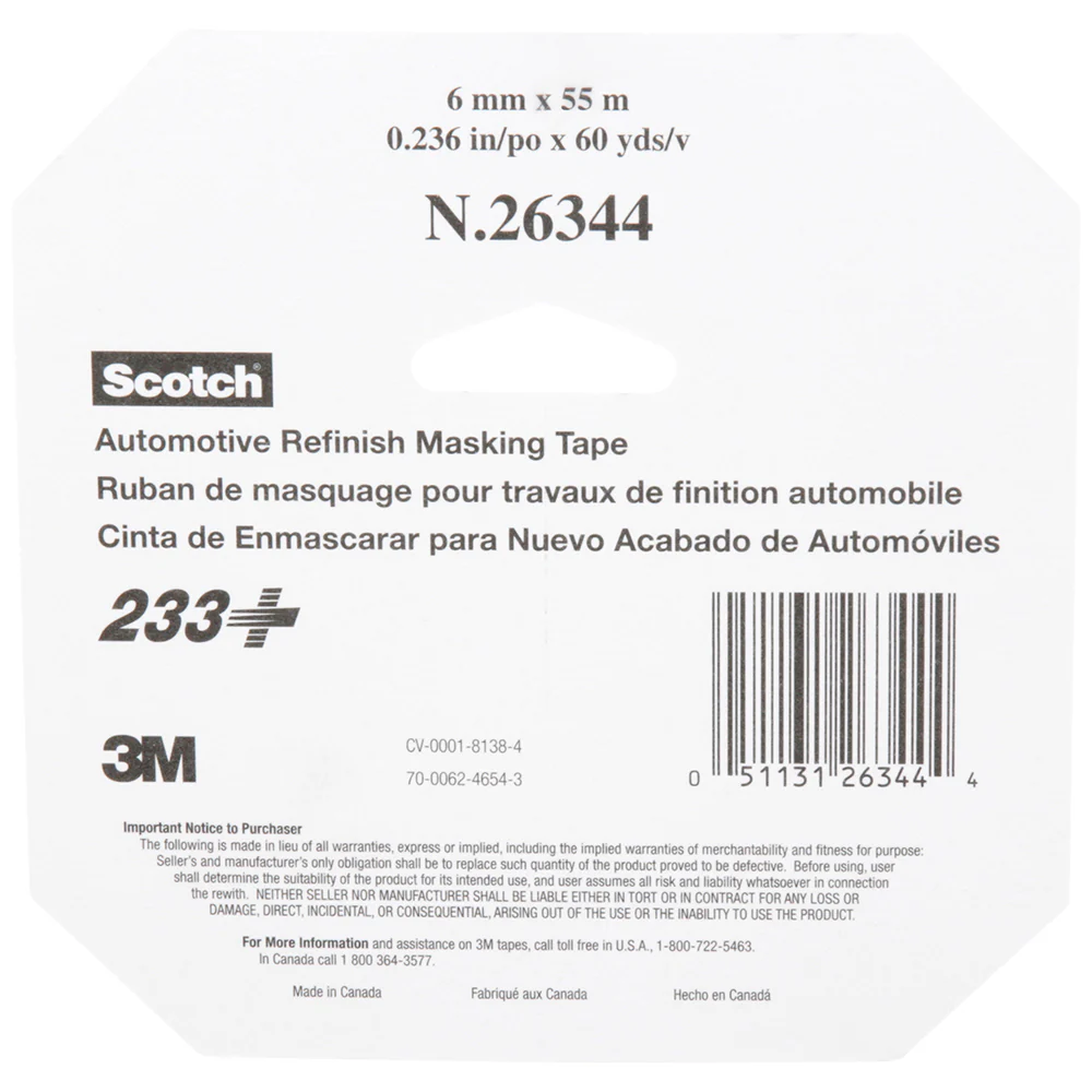 3M Scotch Automotive Refinish Masking Tape, 26344 - 6mm x 55m - Image 8