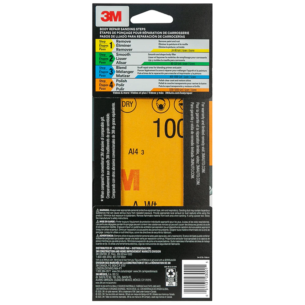 3M Wetordry Sandpaper, 03001 - 1000 grit, 3-2/3" x 9" (5 sheets) - Image 3