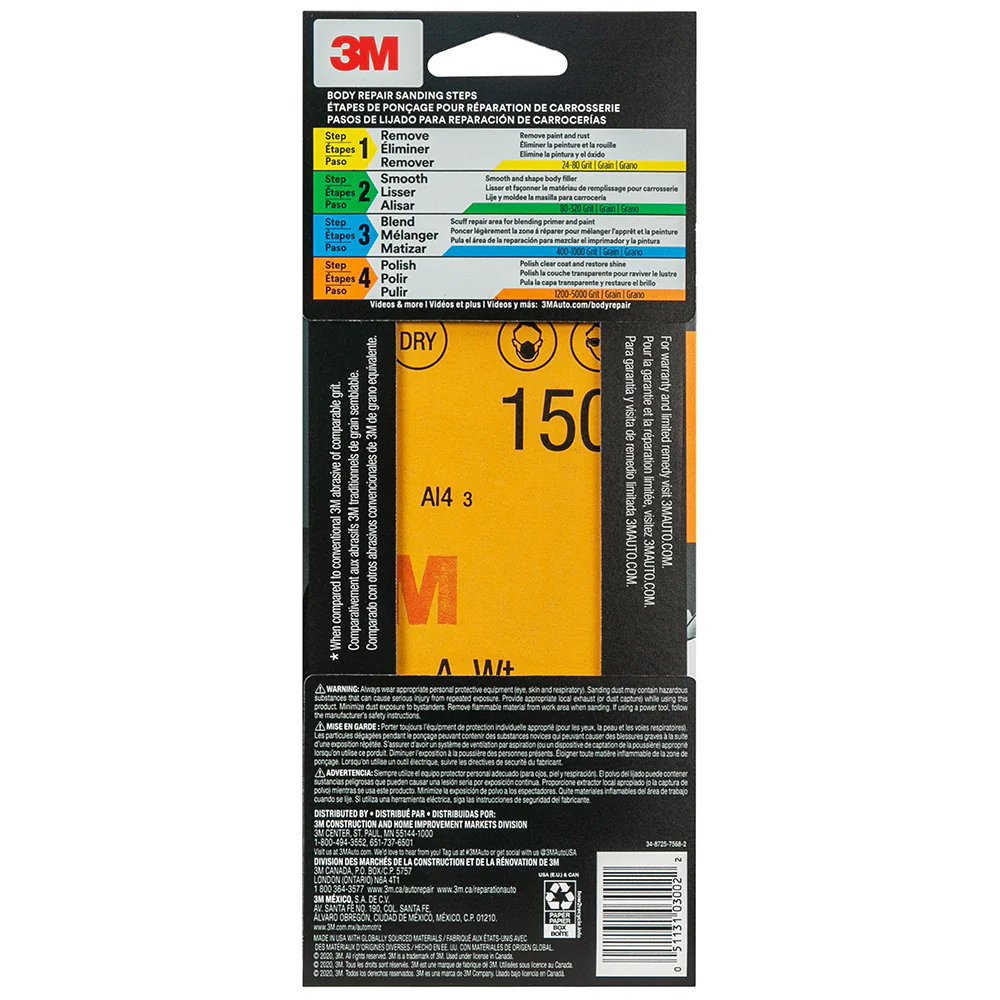 3M Wetordry Sandpaper, 03002 - 1500 grit, 3-2/3" x 9" (5 sheets) - Image 3