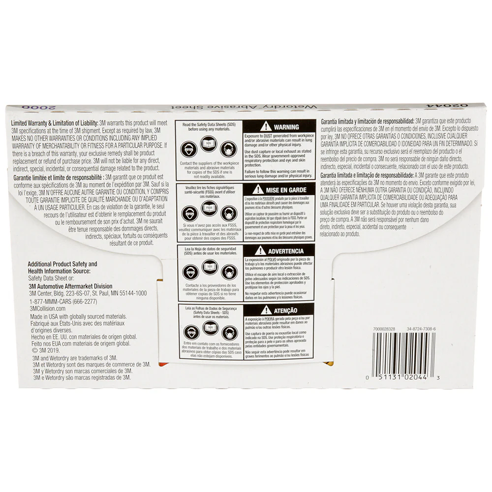 3M Wetordry Sandpaper, 02044 - 2000 grit, 5.5" x 9" (50 sheets) - Image 6