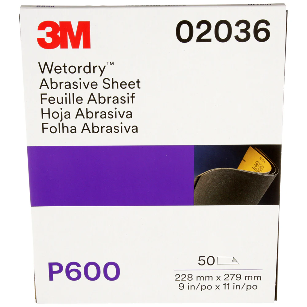 3M Wetordry Sandpaper, 02036 - 600 grit, 9" x 11" (50 sheets) - Image 6