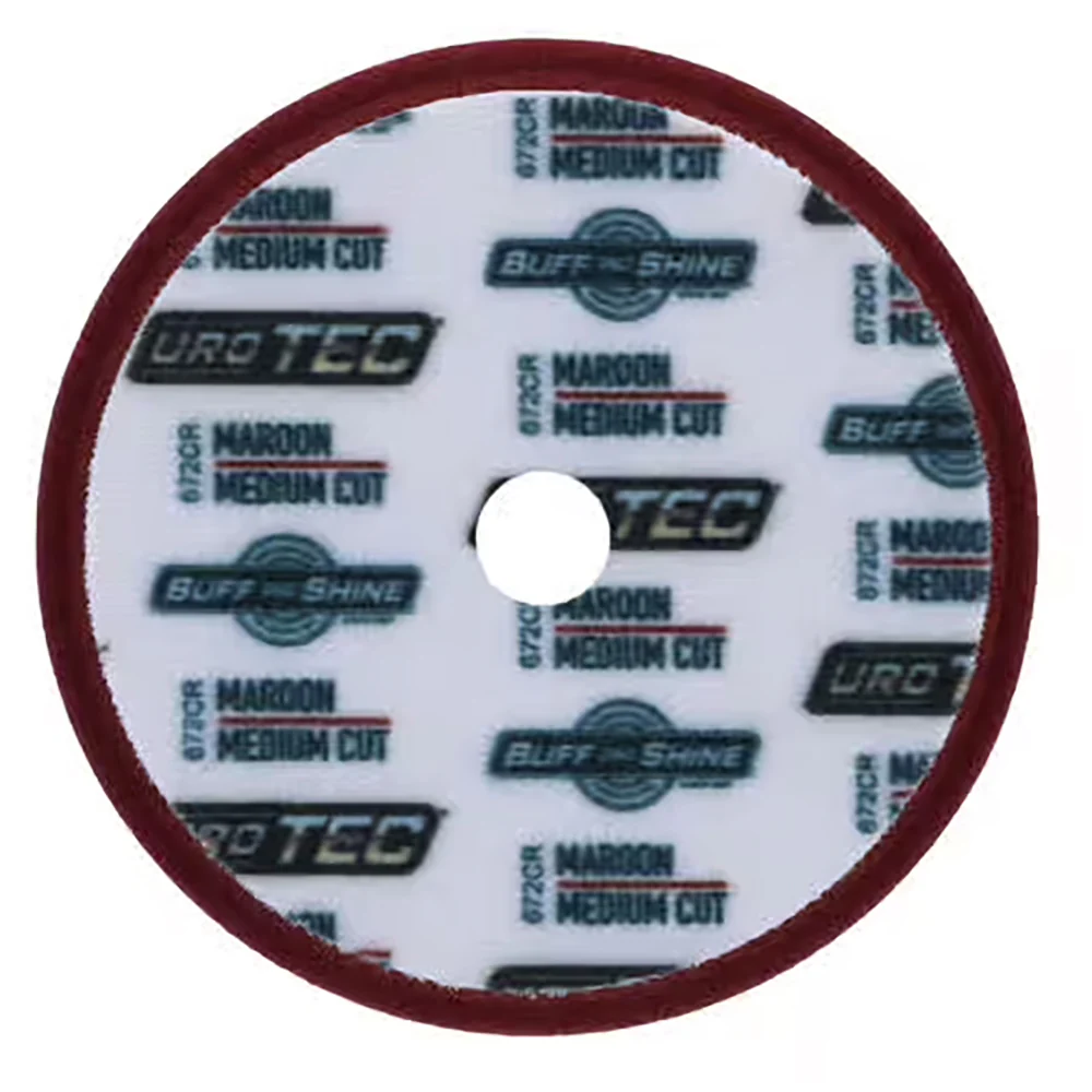 Buff and Shine Uro-Tec Foam Medium Cutting Pad - 6", Maroon - Image 3