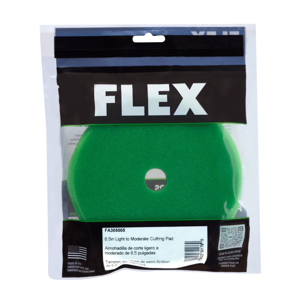 FLEX Foam Light/Moderate Cutting Pad - 6.5", Green - Image 4