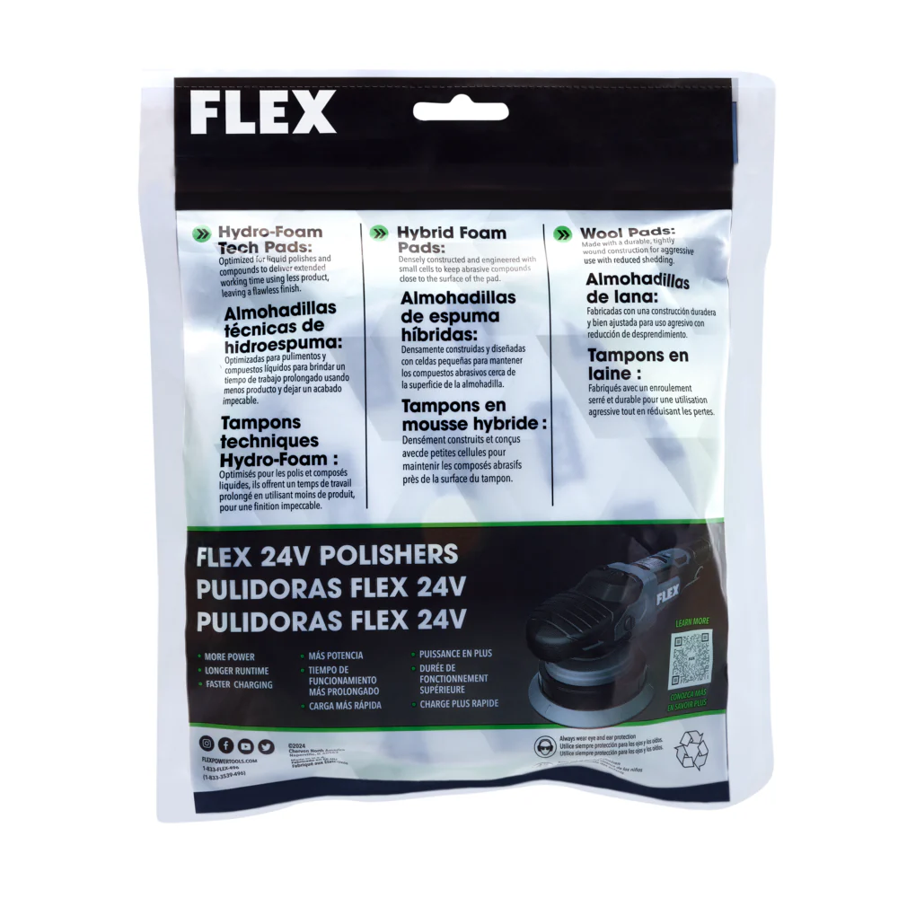 FLEX Foam Light/Moderate Cutting Pad - 6.5", Green - Image 5