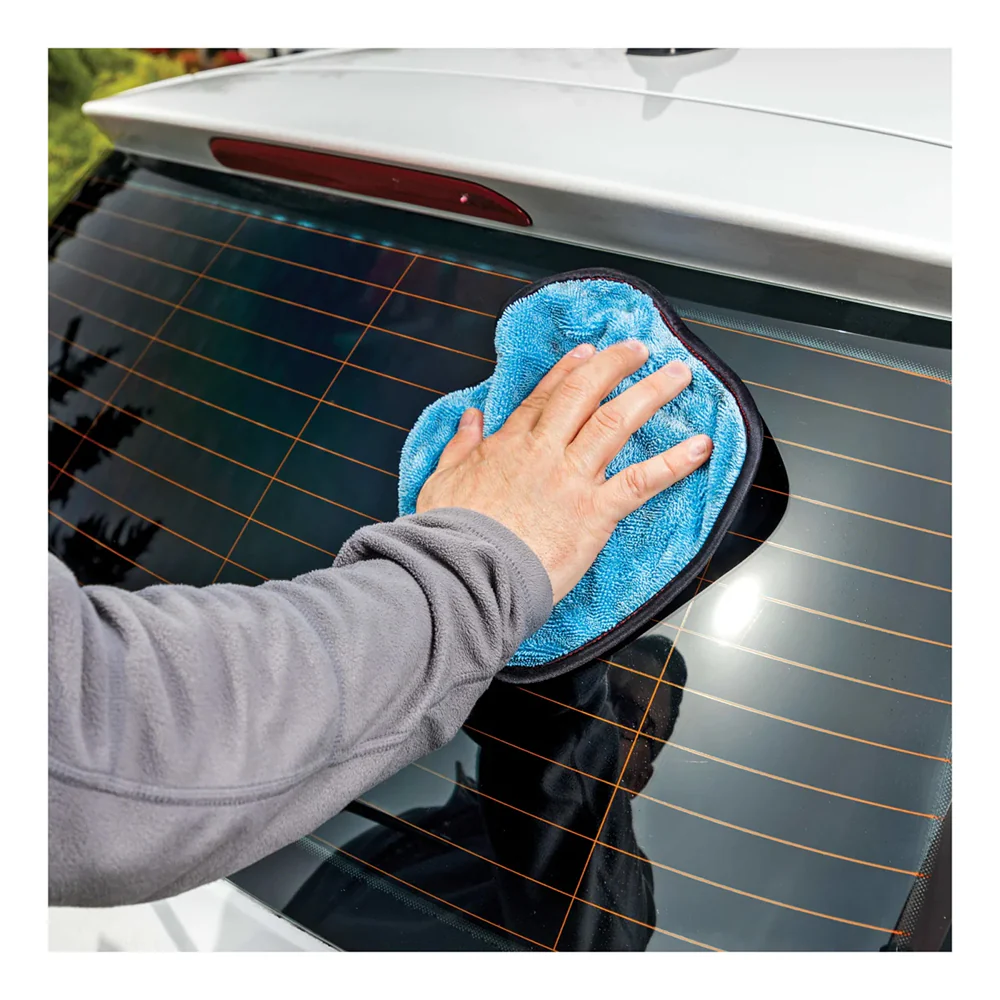 Griot's Garage PFM Dual Weave Glass Towels - 9" x 9", Blue (4 pack) - Image 3