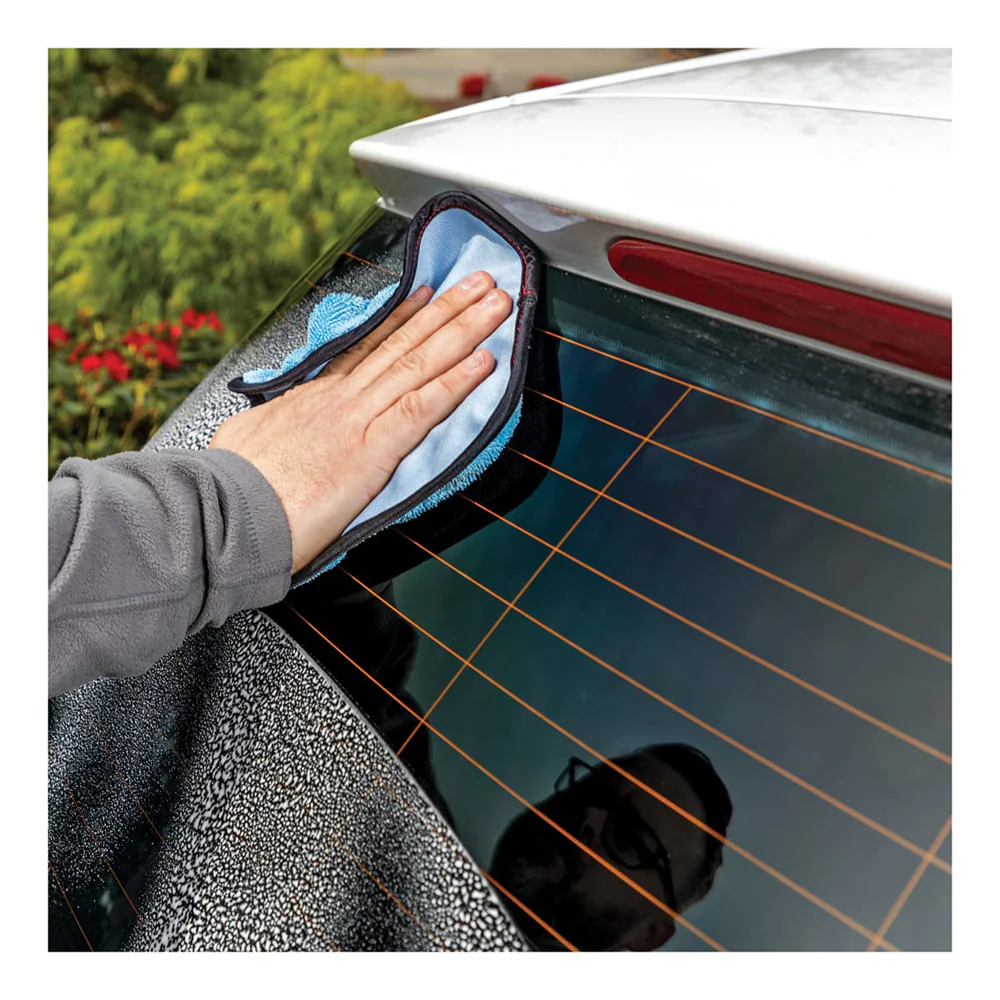 Griot's Garage PFM Dual Weave Glass Towels - 9" x 9", Blue (4 pack) - Image 4