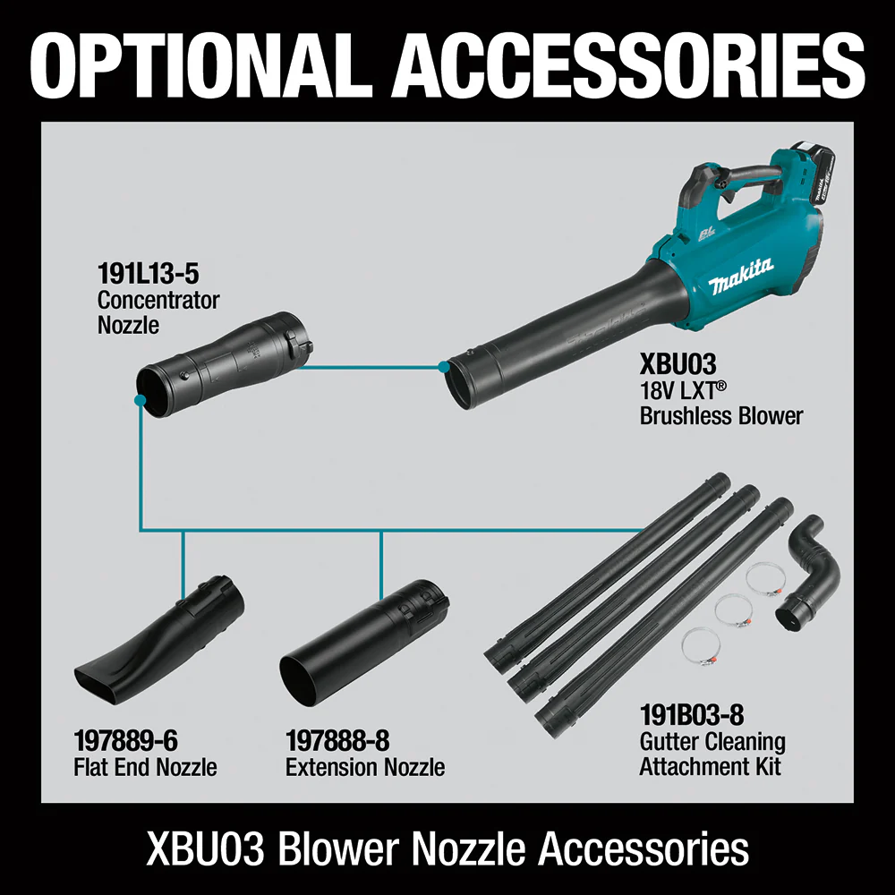 Makita 18V LXT Lithium-Ion Brushless Cordless Blower (Tool-Only) - Image 7