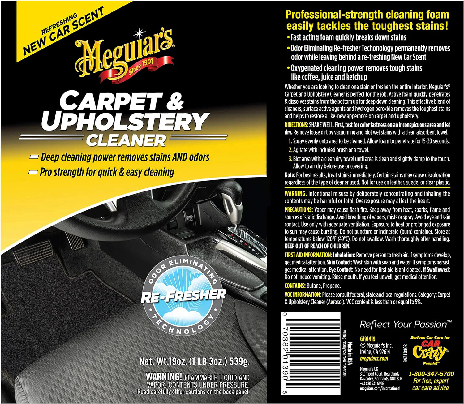 Meguiar's Carpet & Upholstery Cleaner, G191419 - 19 oz. - Image 4