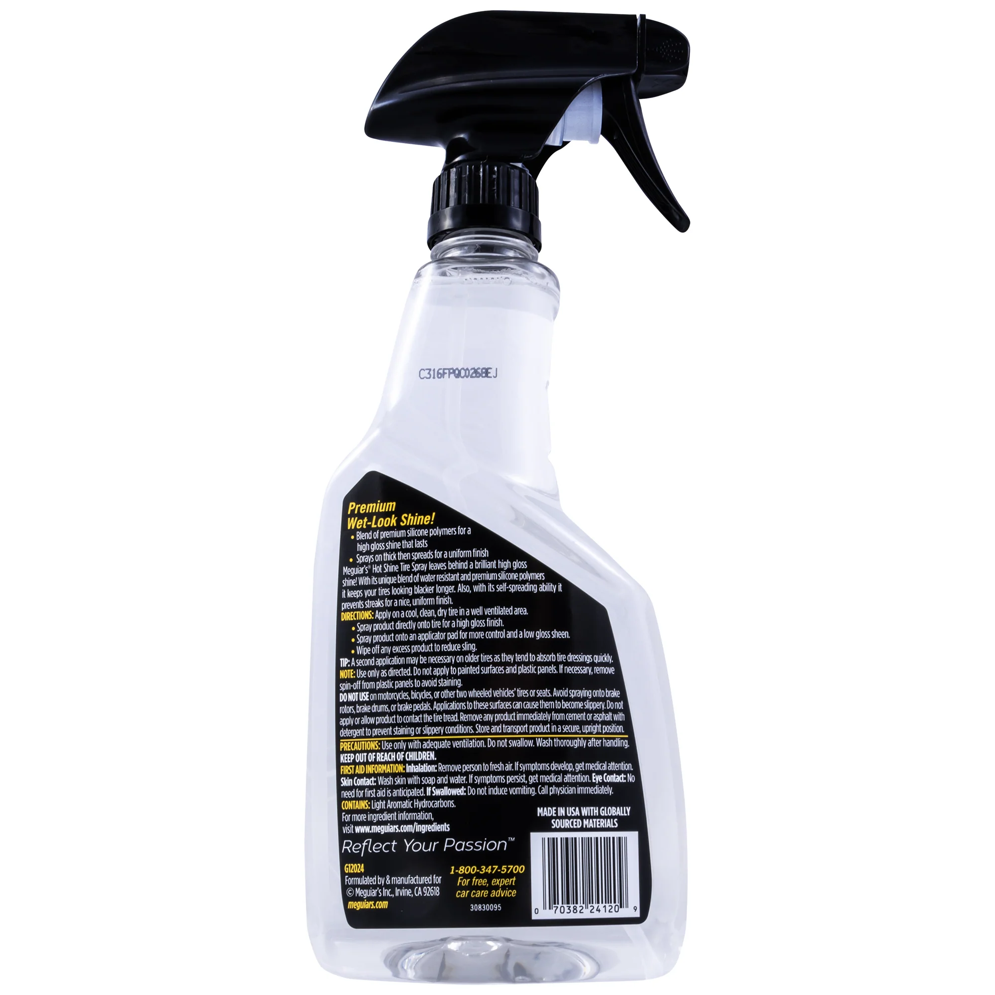 Meguiar's Hot Shine High Gloss Tire Spray, G12024 - 24 oz. - Image 2
