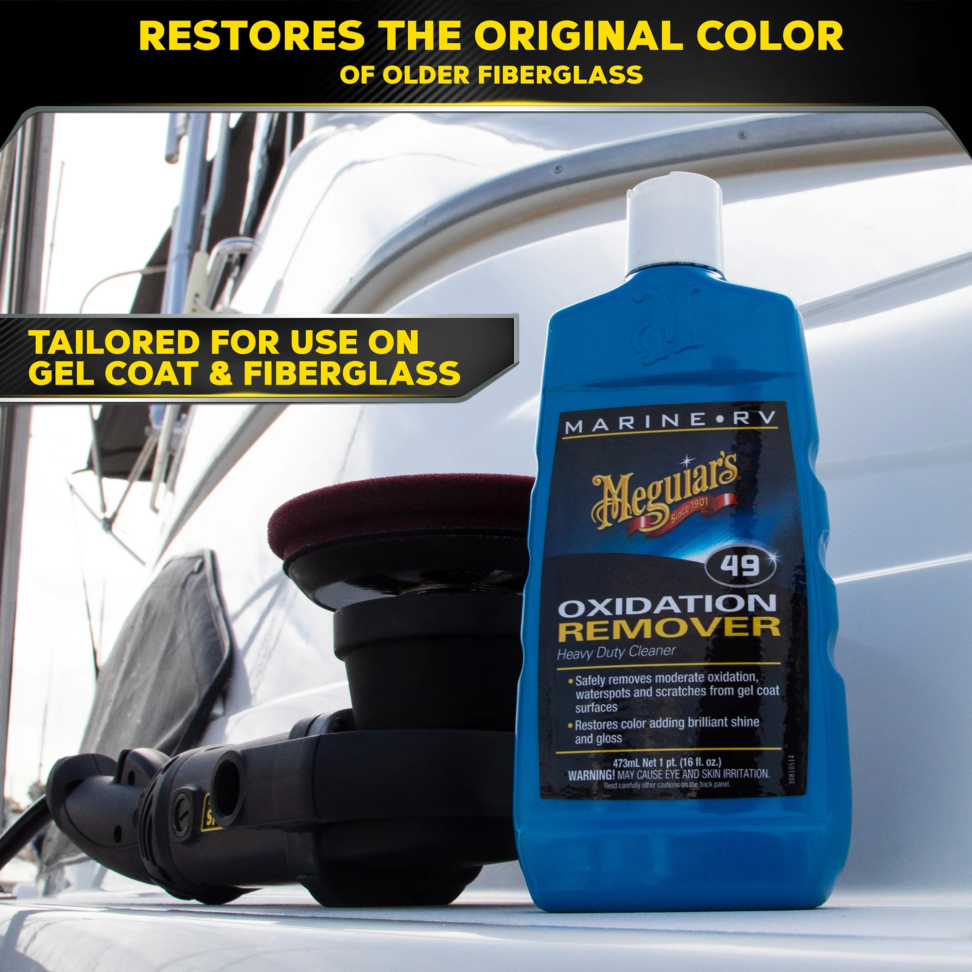 Meguiar's Marine/RV Mirror Glaze HD Oxidation Remover #49, M4916 - 16 oz. - Image 8