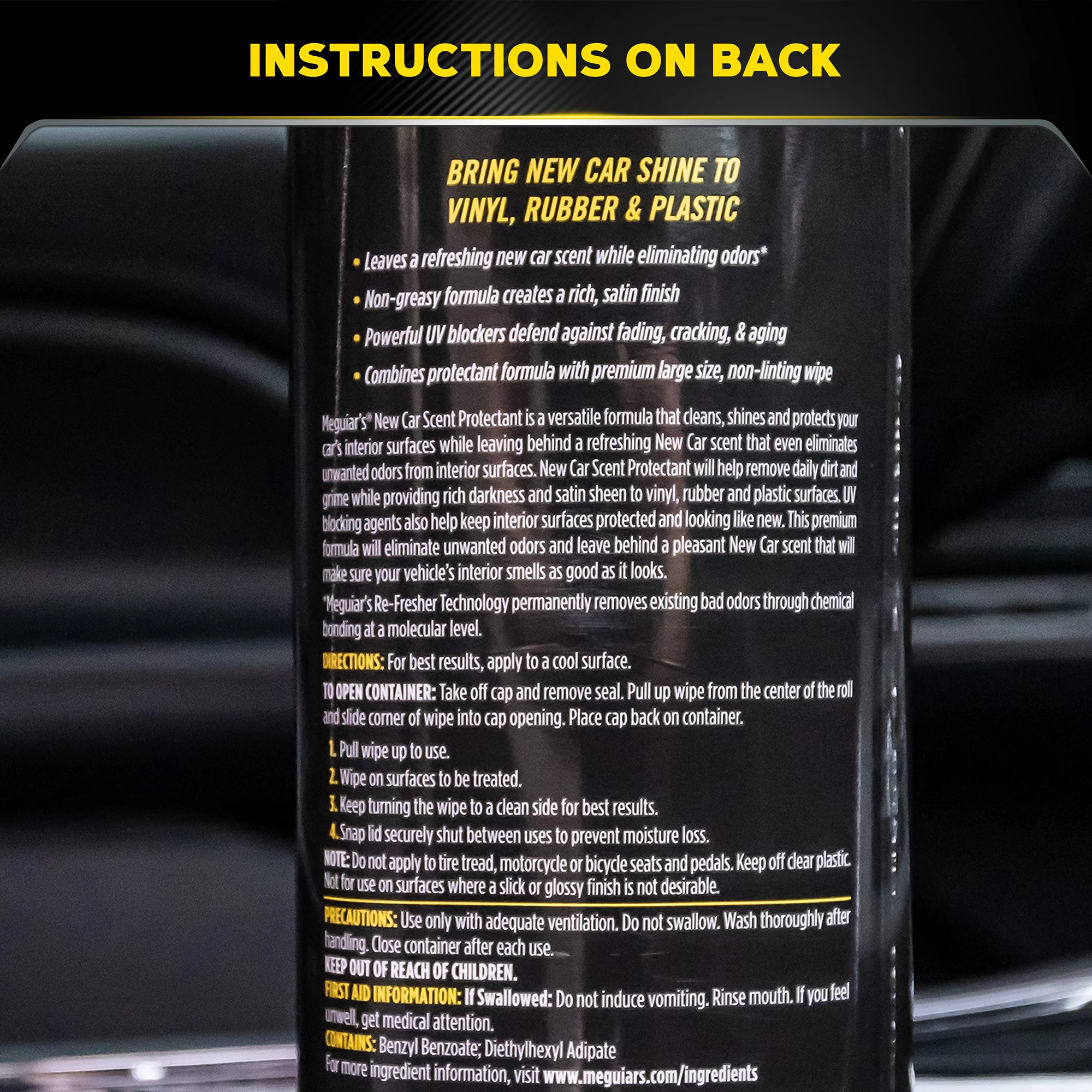 Meguiar's New Car Scent Interior Protectant Wipes, G4200 - 30 Wipes - Image 8