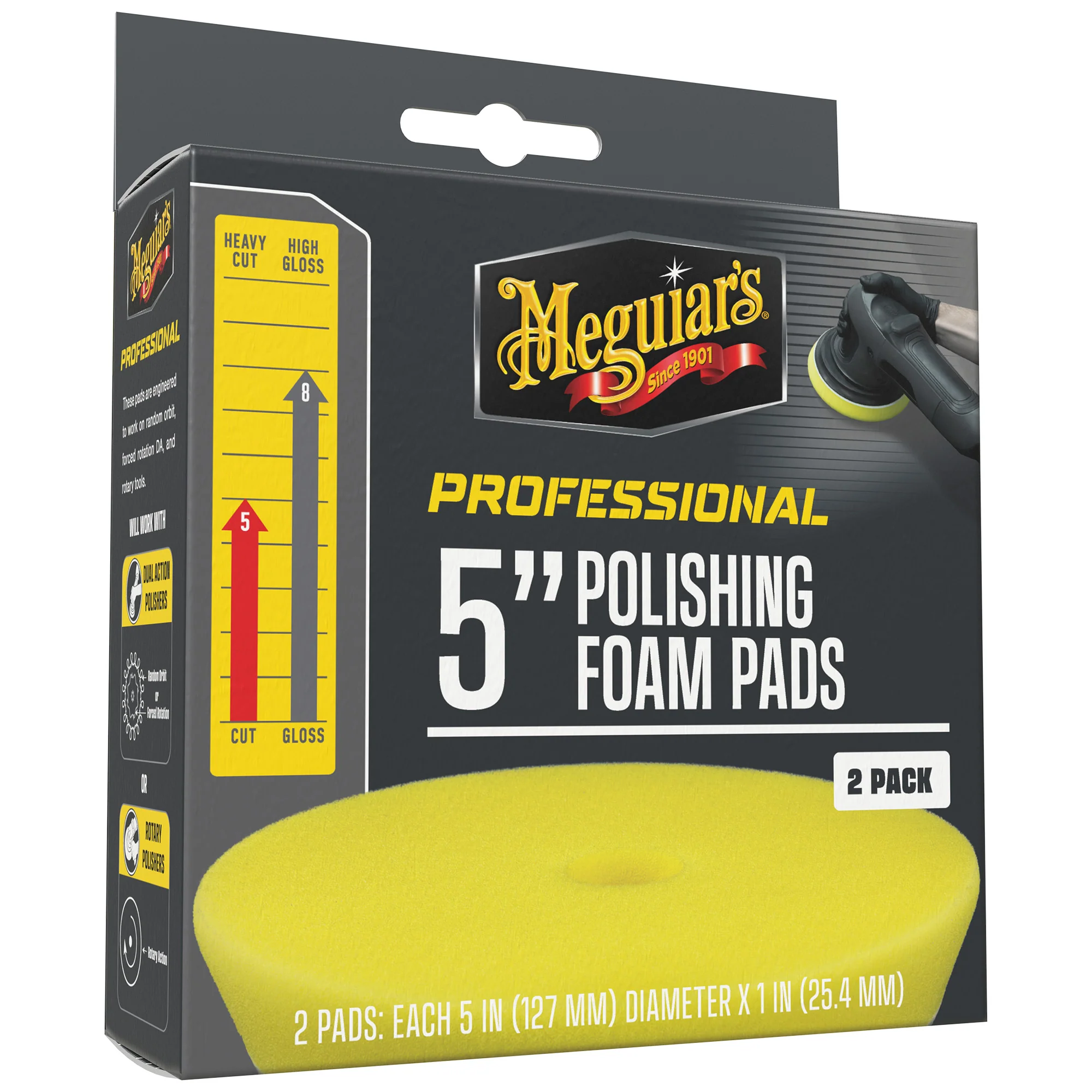 Meguiar's Professional Foam Polishing Pads, M5PFP2 - 5", Yellow (2 pack) - Image 4