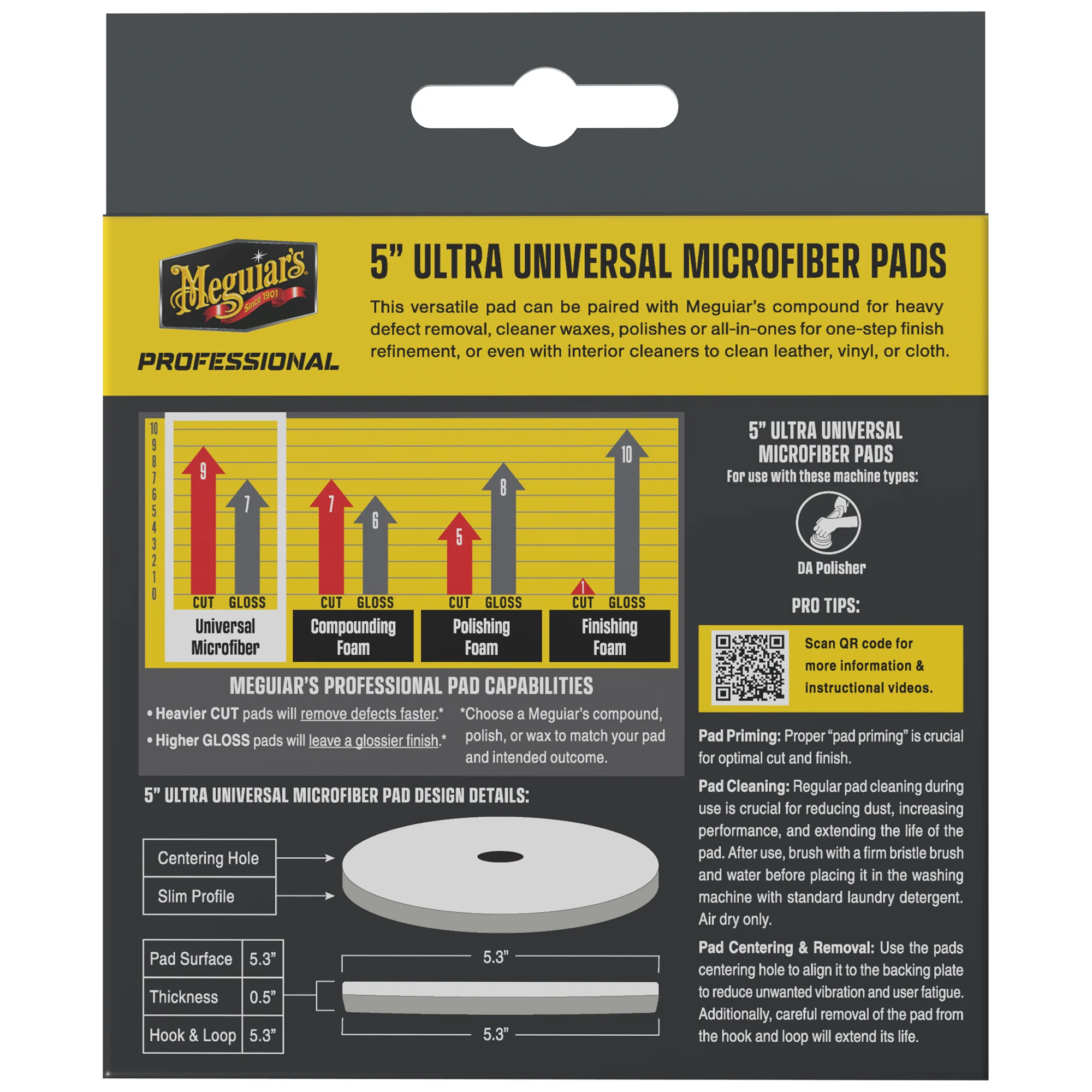 Meguiar's Professional Ultra Universal Microfiber Pads, M5MFP2 - 5" (2 pack) - Image 3