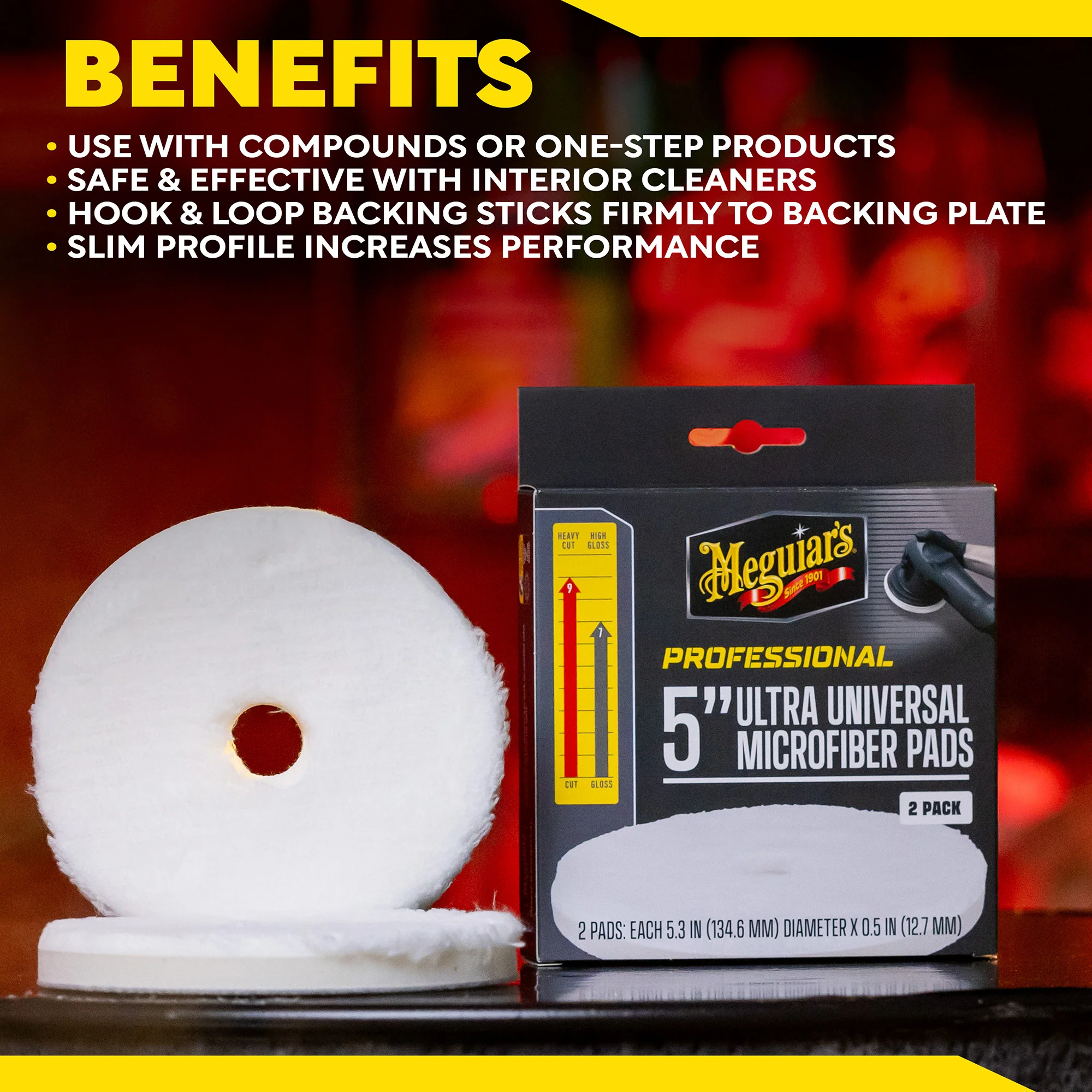 Meguiar's Professional Ultra Universal Microfiber Pads, M5MFP2 - 5" (2 pack) - Image 6