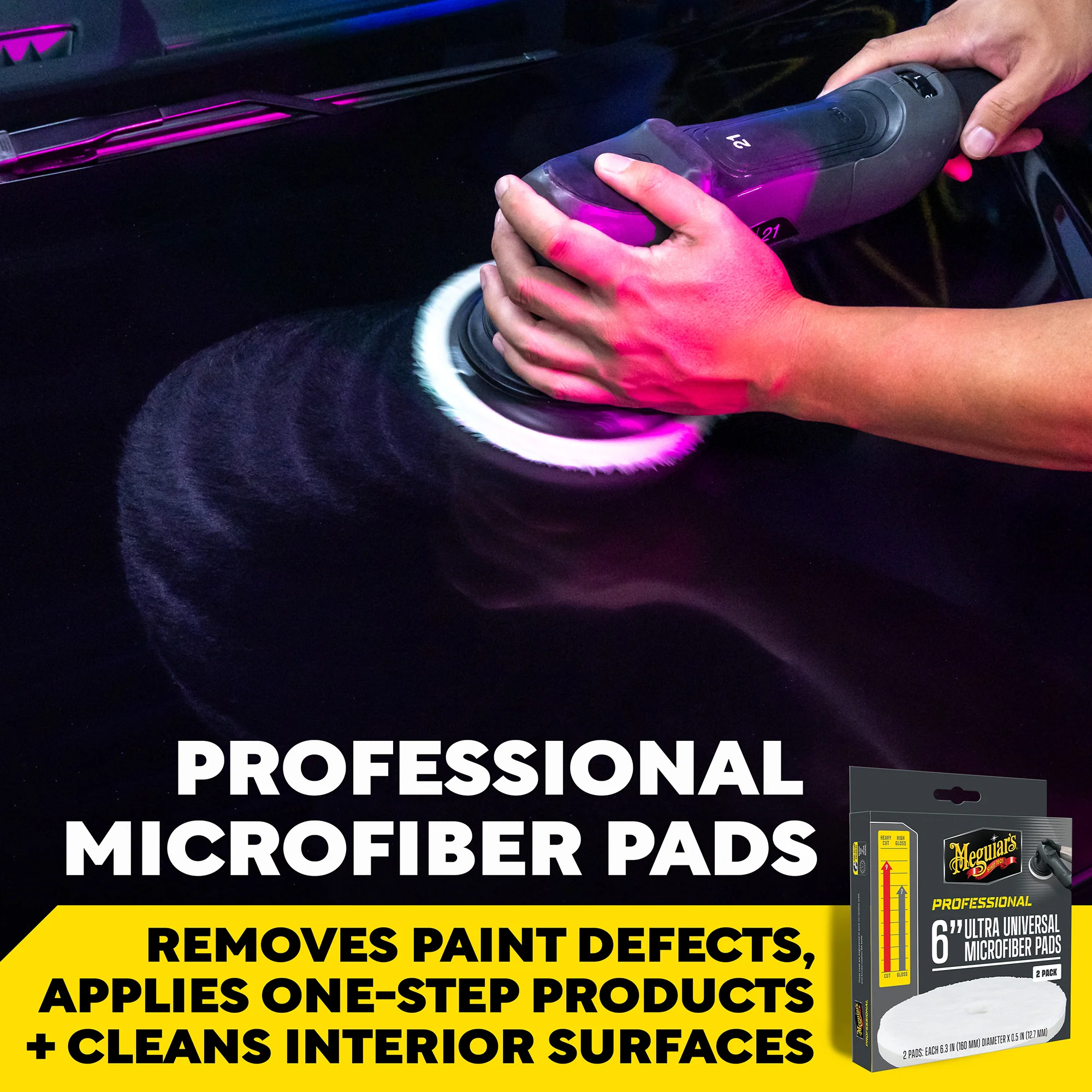 Meguiar's Professional Ultra Universal Microfiber Pads, M6MFP2 - 6" (2 pack) - Image 5