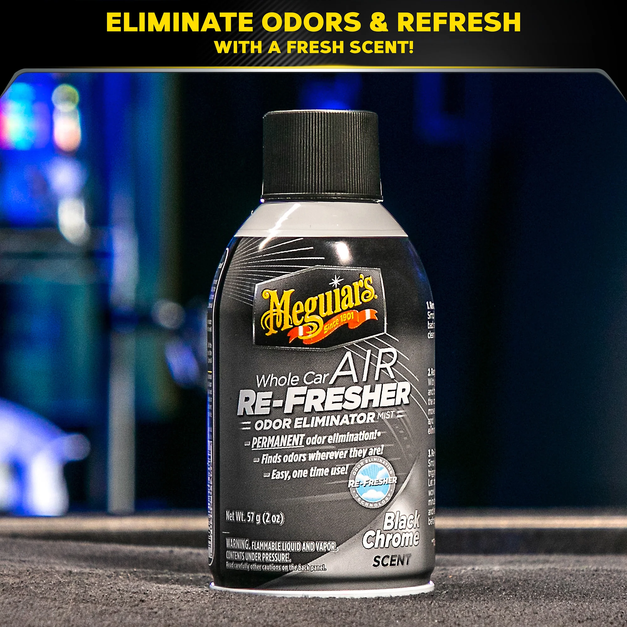 Meguiar's Whole Car Air Refresher Odor Eliminator, G181302 - Black Chrome Scent - Image 7