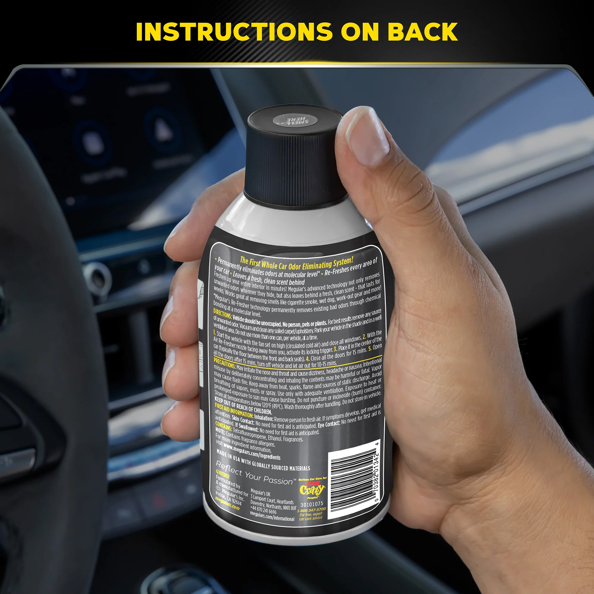Meguiar's Whole Car Air Refresher Odor Eliminator, G181302 - Black Chrome Scent - Image 8