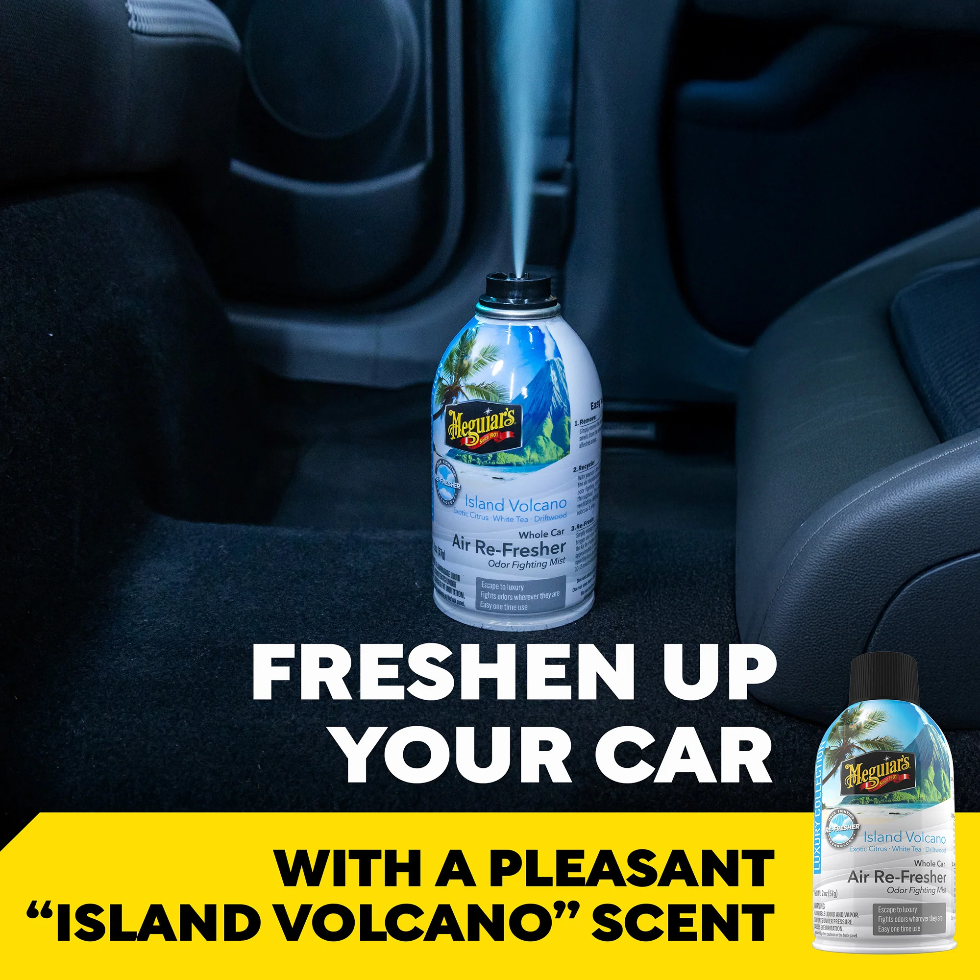 Meguiar's Whole Car Air Refresher Odor Eliminator - Island Volcano Scent - Image 3