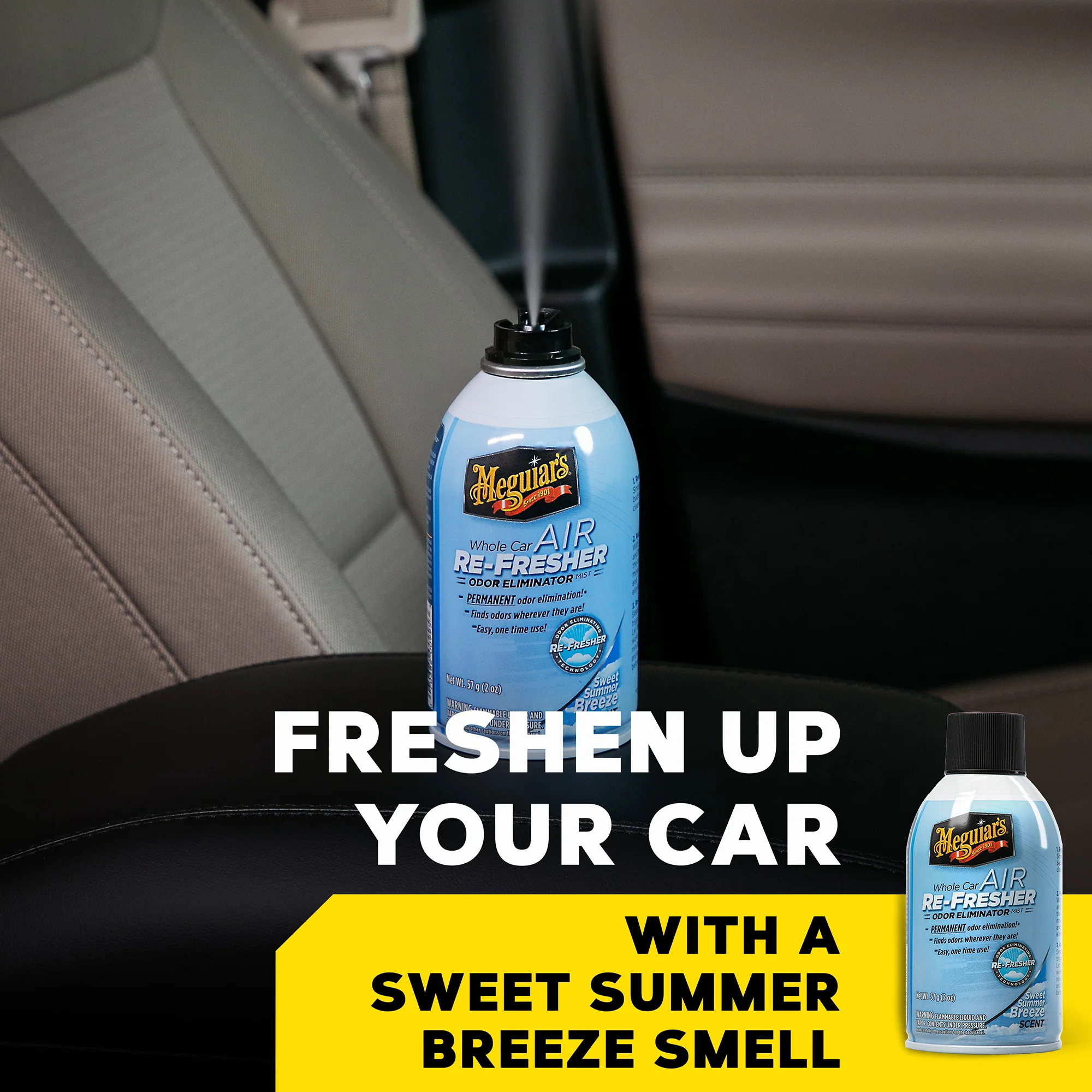 Meguiar's Whole Car Air Refresher Odor Eliminator, G16602 - Summer Breeze Scent - Image 3