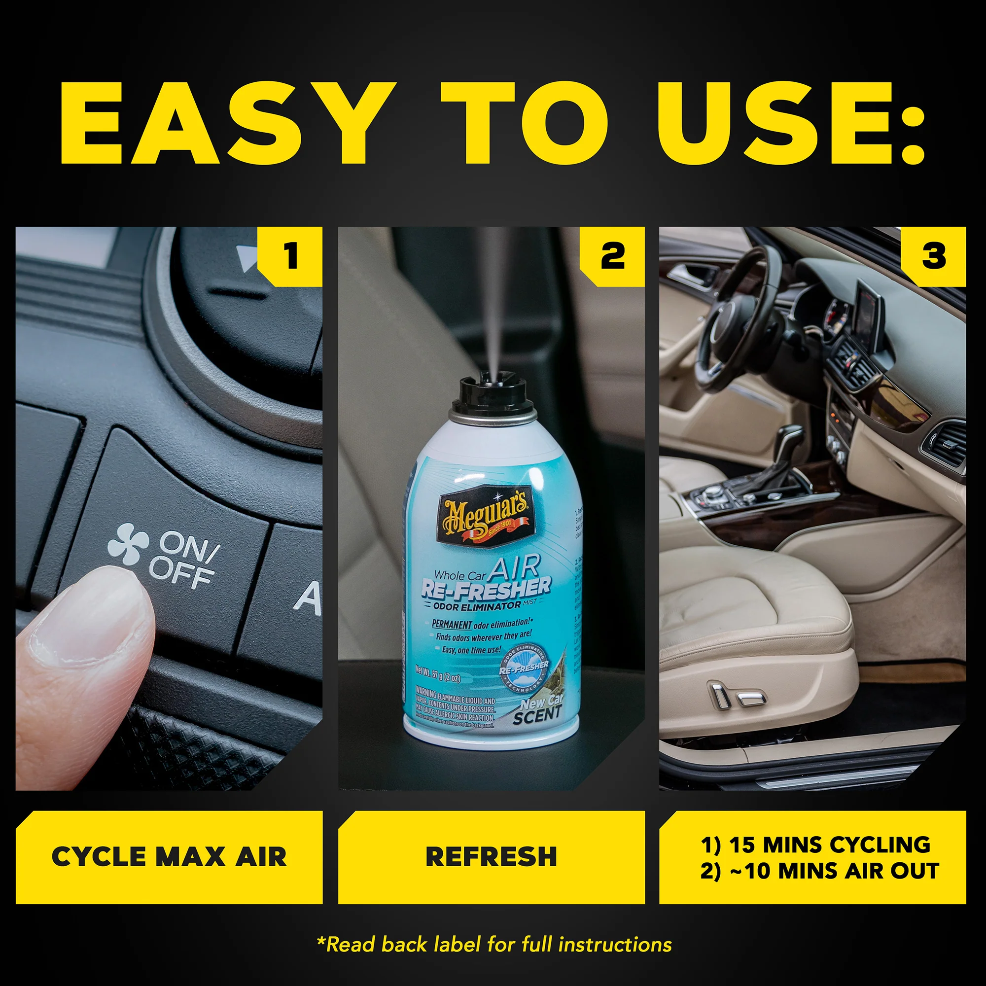 Meguiar's Whole Car Air Refresher Odor Eliminator, G16602 - Summer Breeze Scent - Image 7