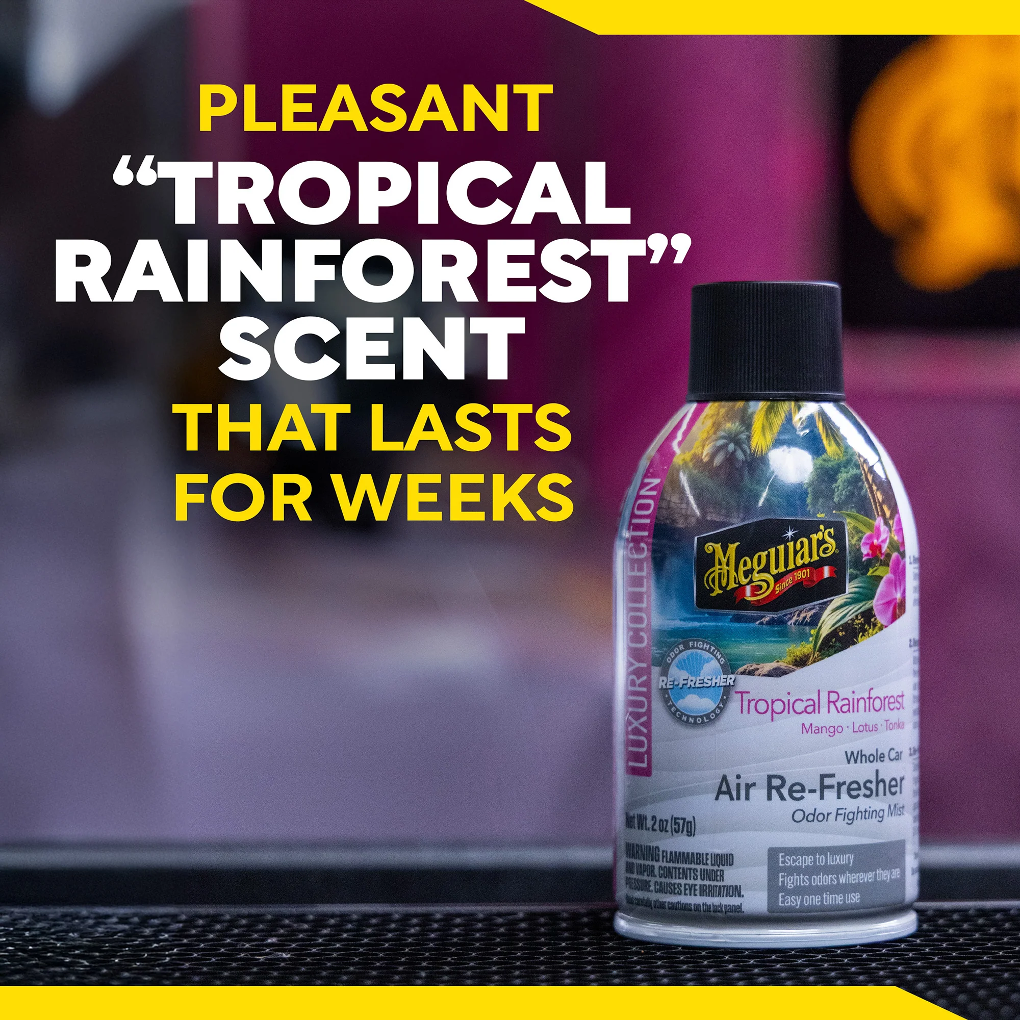 Meguiar's Whole Car Air Refresher Odor Eliminator - Tropical Rainforest Scent - Image 3