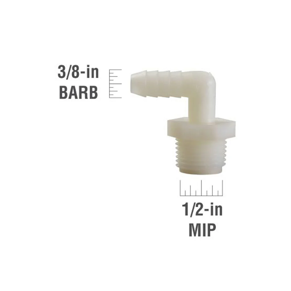 Ronco 3/8" Barb x 1/2" MIP, Nylon Elbow Hose Fitting - Image 2