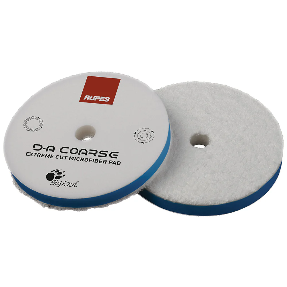 RUPES D-A Coarse Microfiber Extreme Cut Pad, 9.MF80H - 3", White/Blue - Image 2