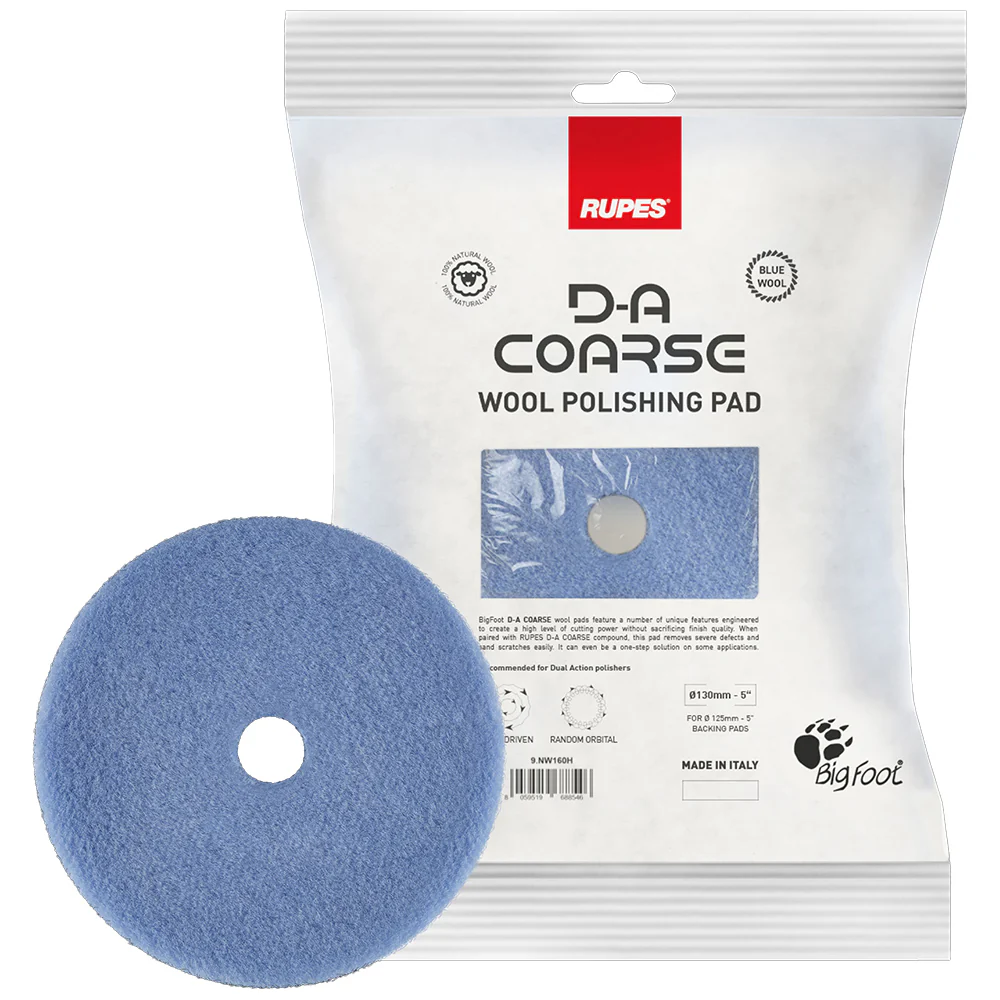 RUPES D-A Coarse Wool Polishing Pad, 9.NW130H - 5", Blue - Image 5