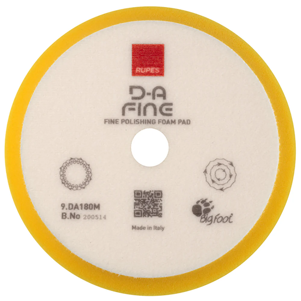 RUPES D-A Fine Foam Polishing Pad, 9.DA180M - 6", Yellow - Image 2