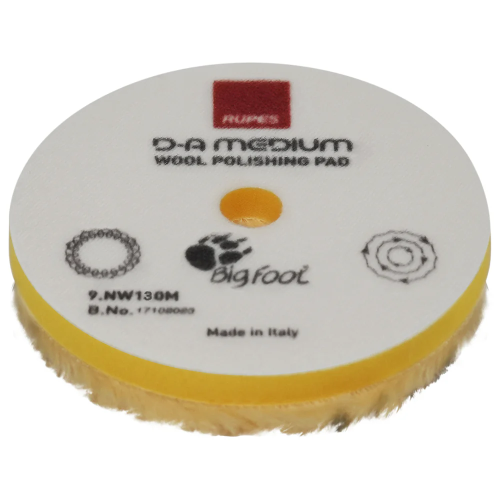 RUPES D-A Medium Wool Polishing Pad, 9.NW130M - 5", Yellow - Image 3