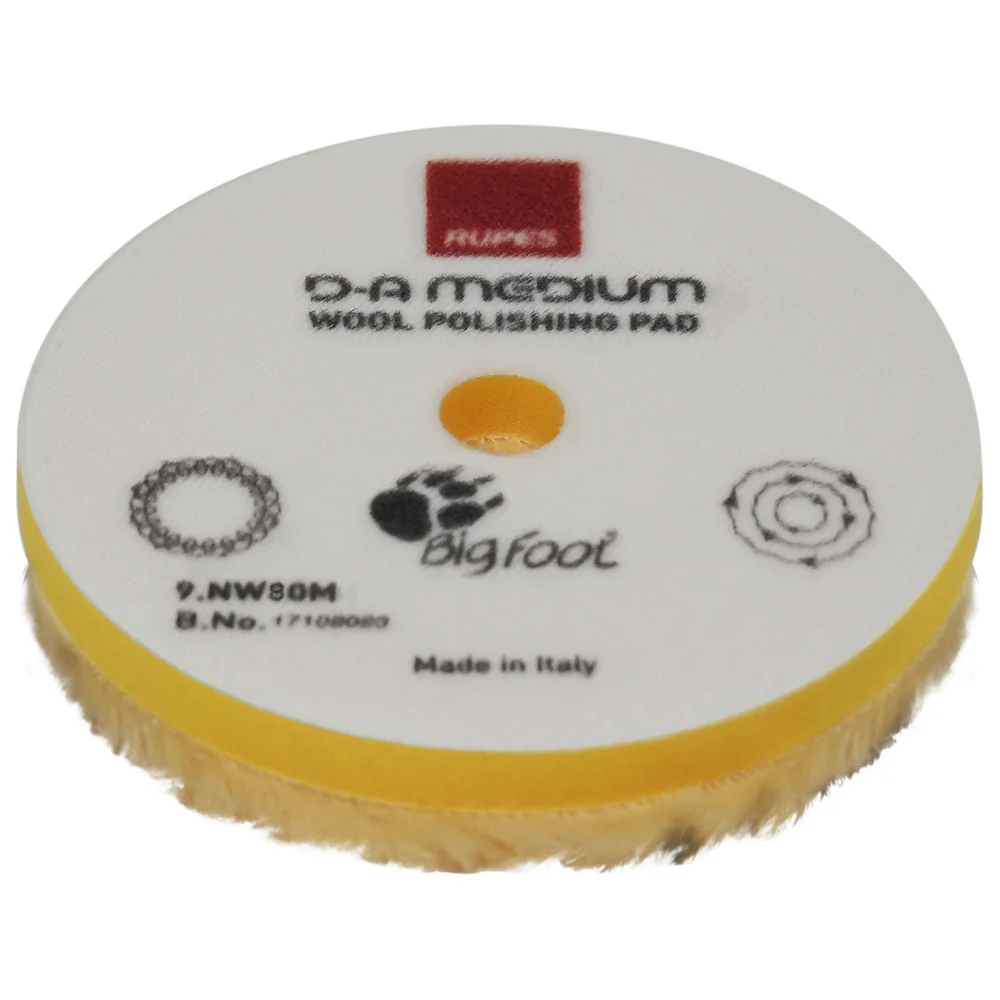 RUPES D-A Medium Wool Polishing Pad, 9.NW80M - 3", Yellow - Image 3