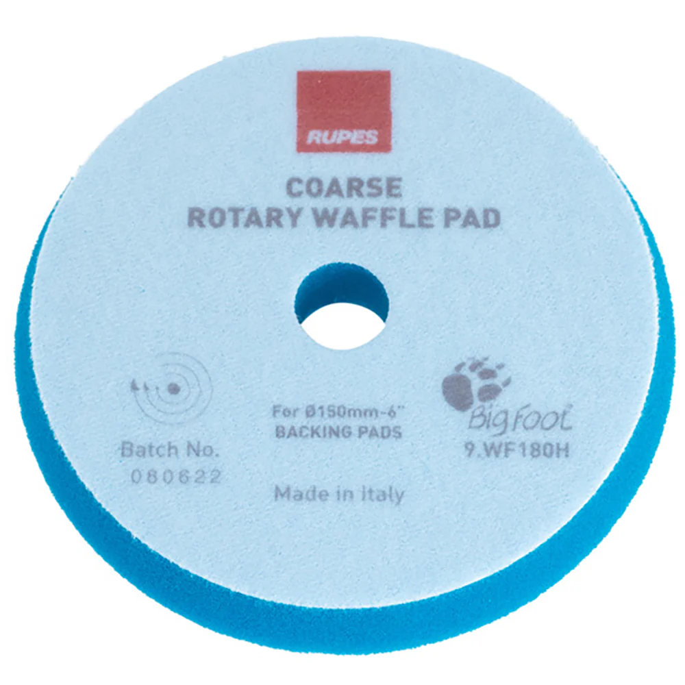 RUPES Rotary Waffle Coarse Foam Cutting Pad, 9.WF180H - 6", Blue - Image 3