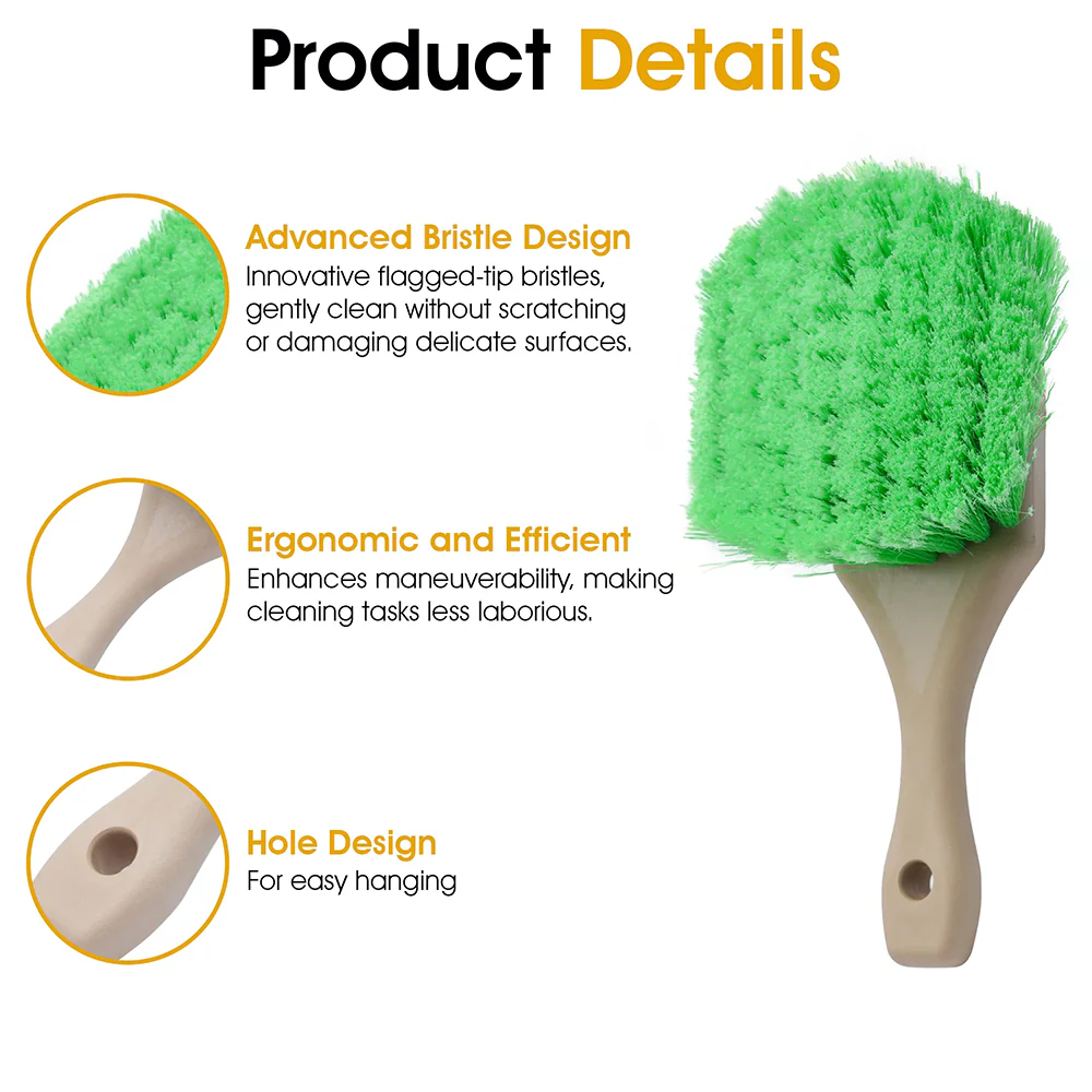 SM Arnold Soft Body Brush w/ Green Polystyrene Bristles - 8.5" - Image 3